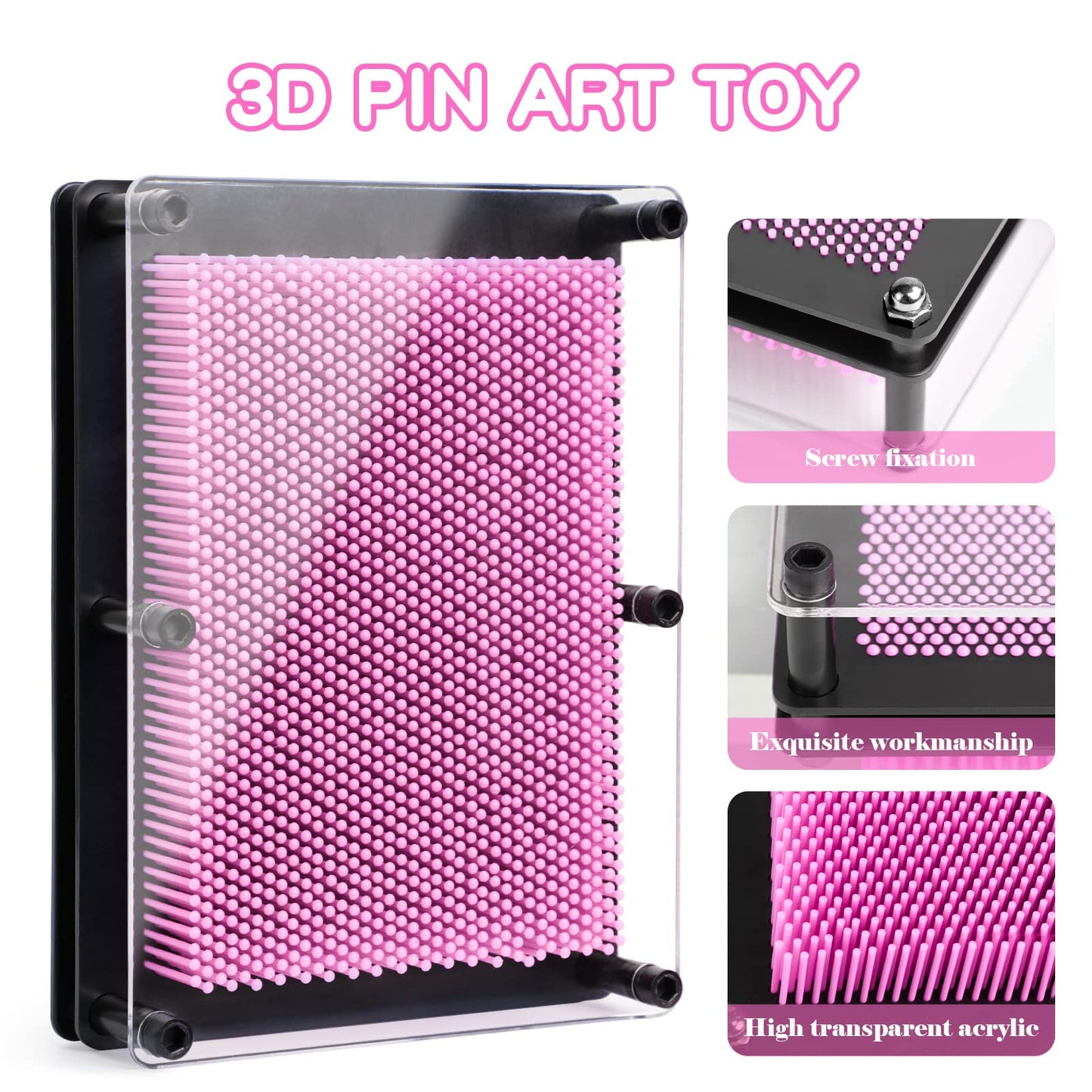 ENJSD 3D Pin Art Toy – Creative Pin Art Board for Kids 3–12