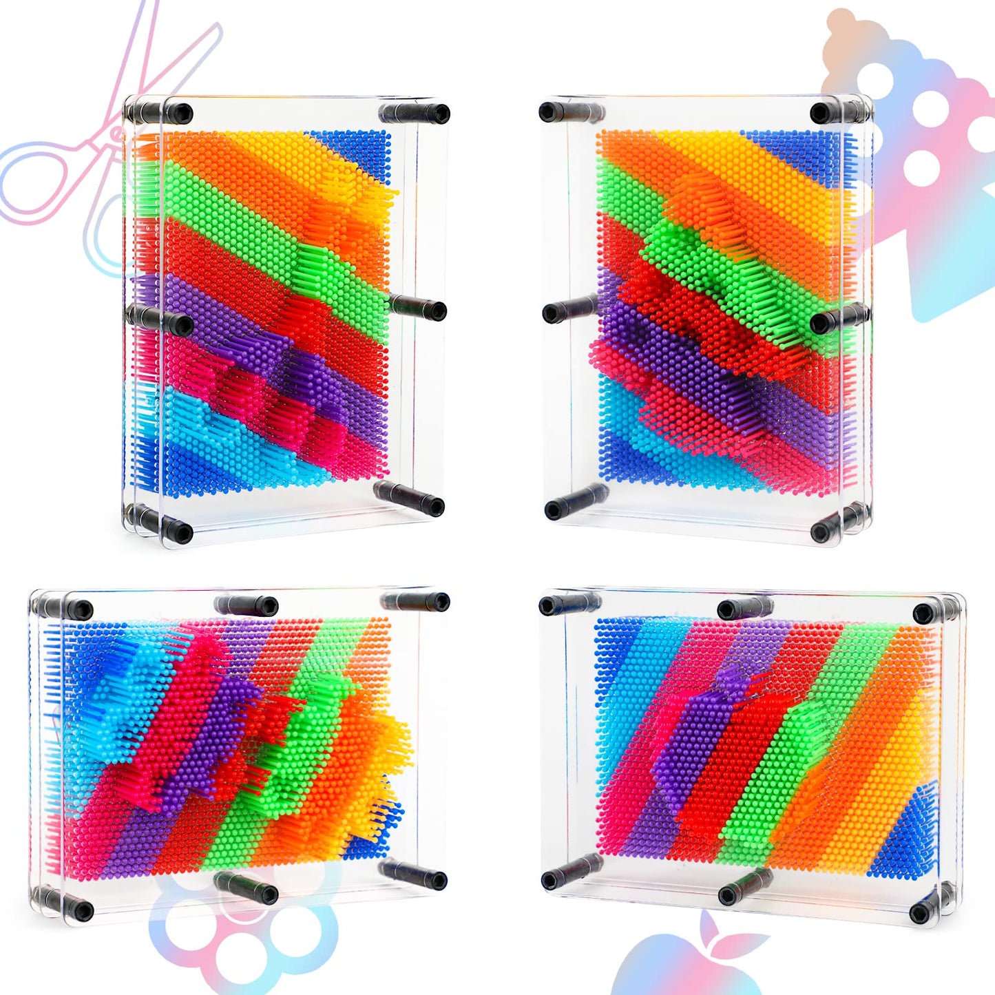 ENJSD 3D Pin Art Toy – Sensory Board for Kids, Creative Play & Color Recognition