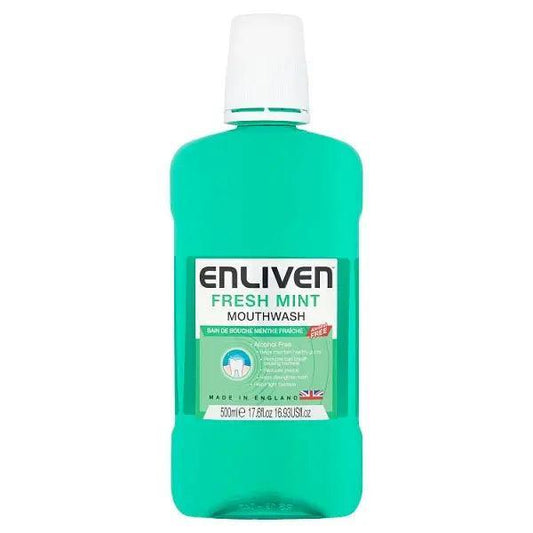 Enliven Fresh Mint Mouthwash Alcohol Free 500ml (Case of 8)