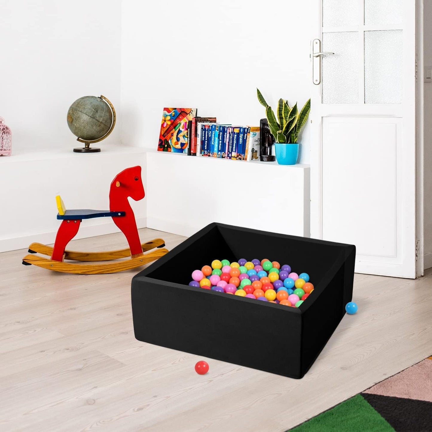 ENMOGO Foam Ball Pit Square Black – Soft Toddler Play Space