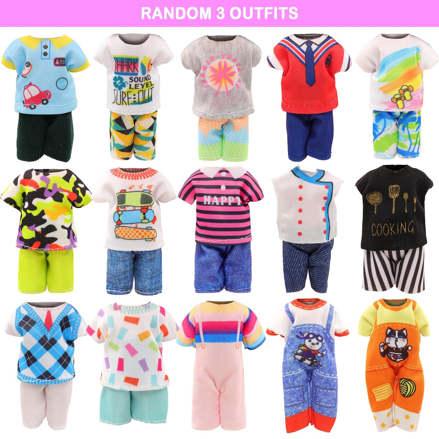 ENOCHT 22-Piece 6-Inch Dolls School Set: Clothes, Dresses, Glasses, Computer & Study Accessories