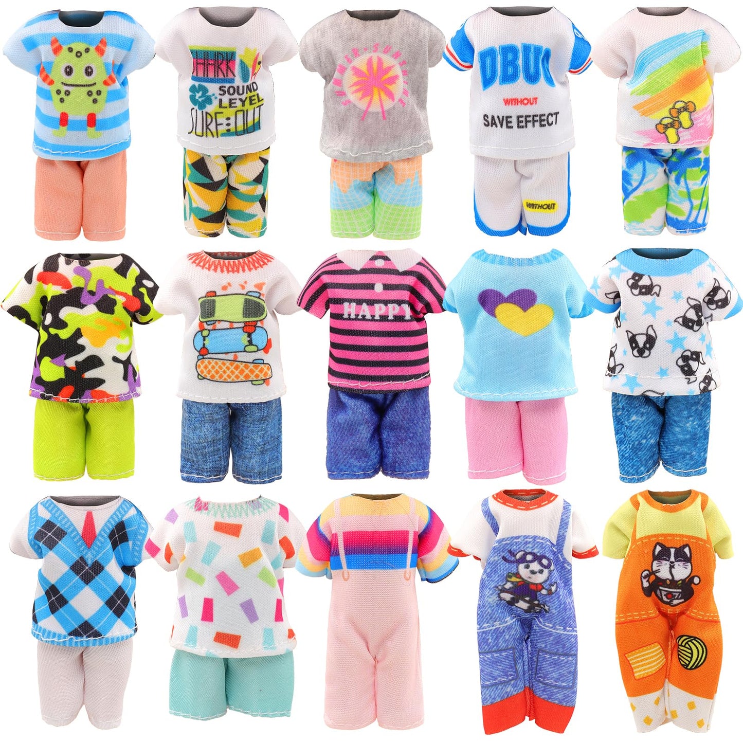 ENOCHT 30-Piece Doll Clothes Set for 5.3–6 Inch Dolls – 10 Outfits & Accessories