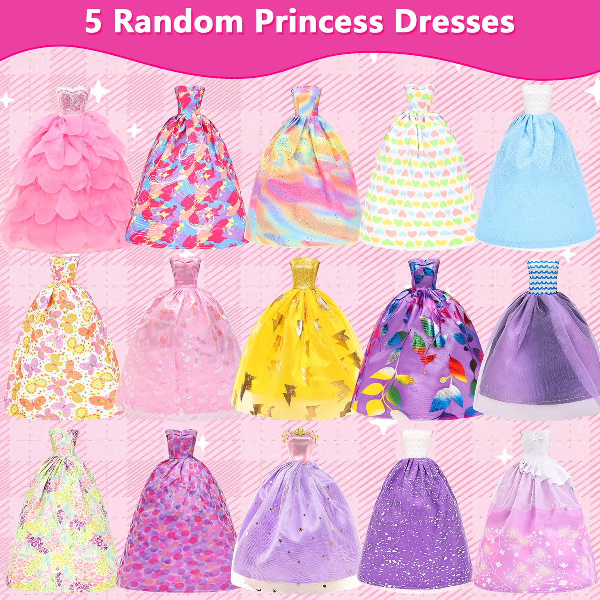 ENOCHT 80-Pcs Doll Clothes & Accessories Pack for 11.5-Inch Dolls – Dresses, Gowns, Swimwear