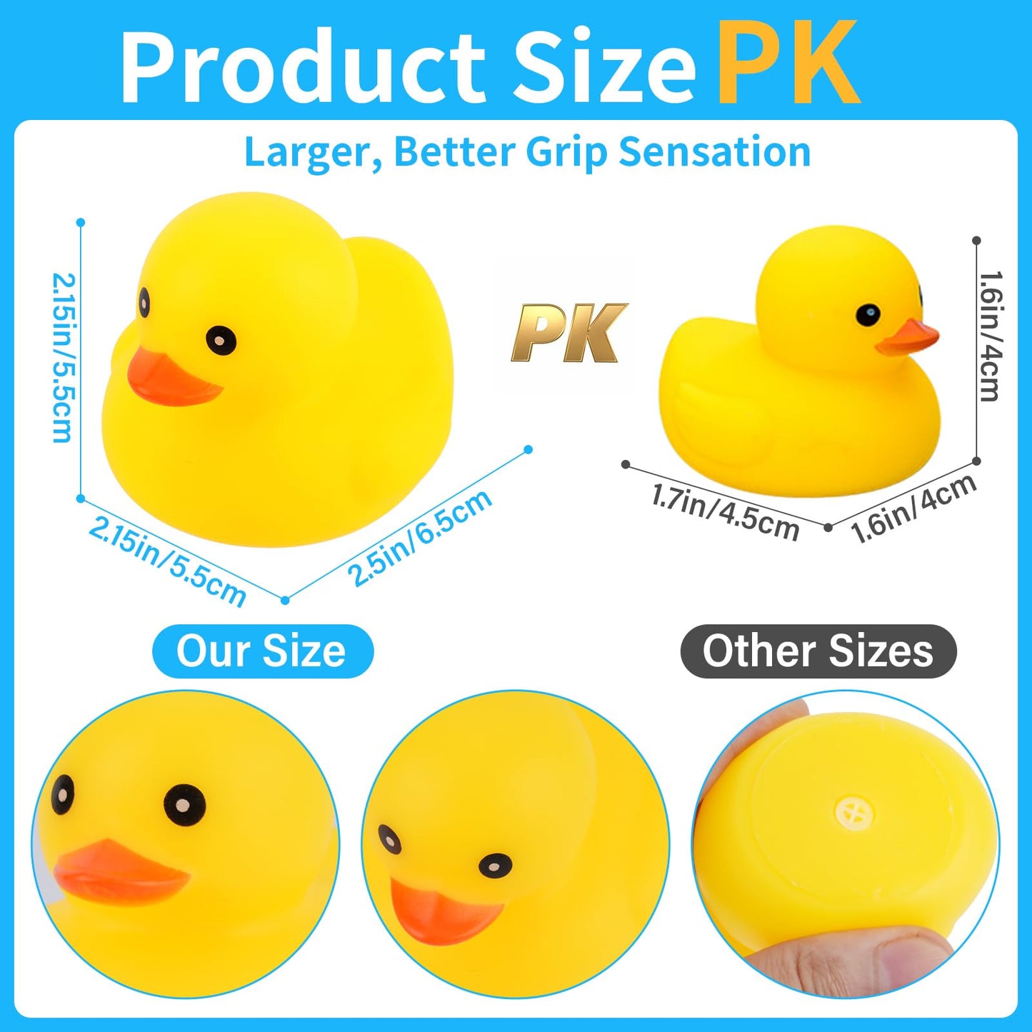 Ensbelei 20Pcs Yellow Rubber Ducks Bath Toys – 5 Colors, Squeaky Bathtub Set