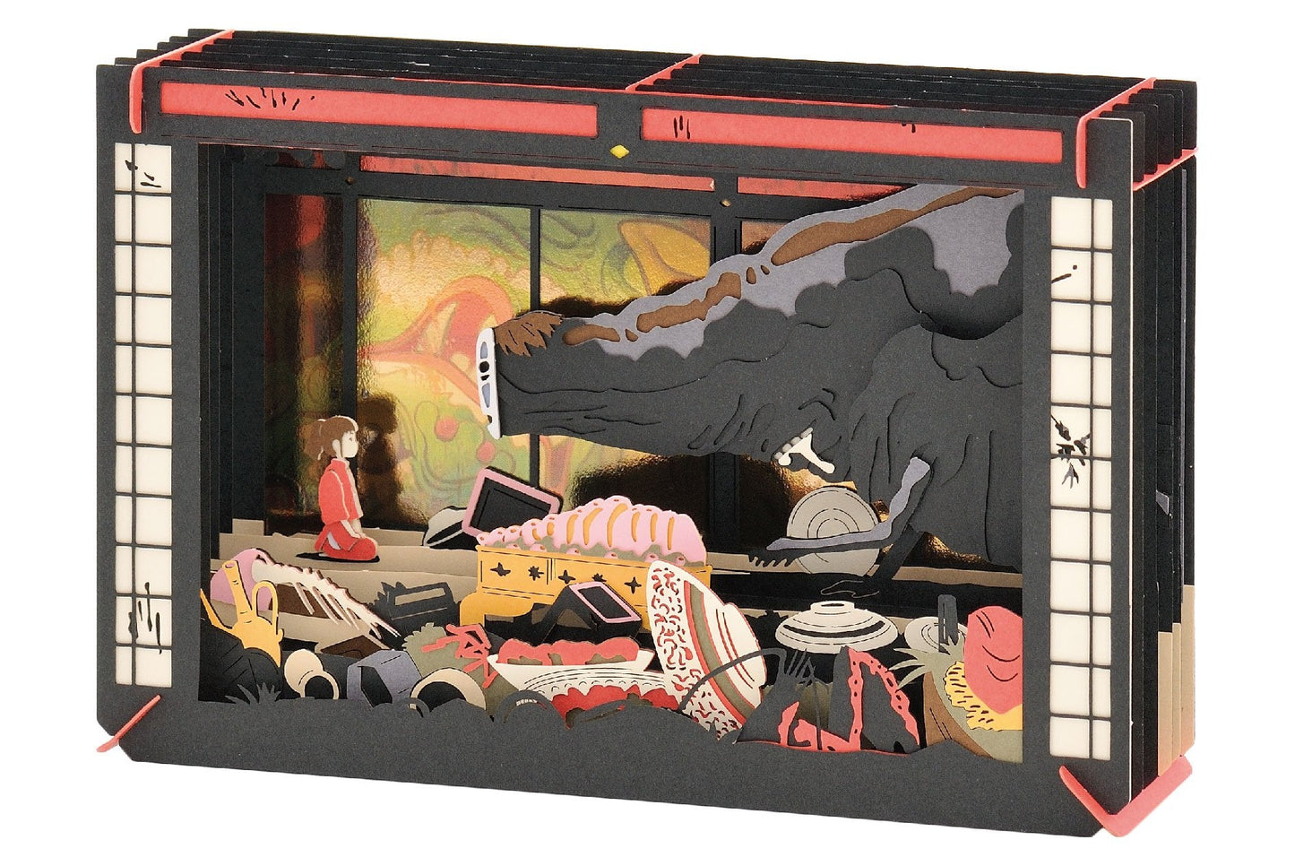 Ensky Paper Theater Spirited Away PT-L04 After Hibiki Feast – Deluxe Laser-Cut Paper Craft Kit
