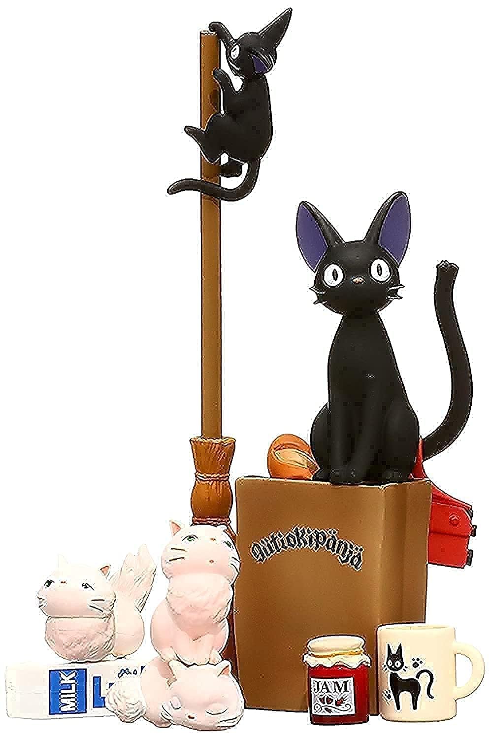 Ensky - Kiki's Delivery Service Jiji Stacking Figures | Collectible Ornament Set