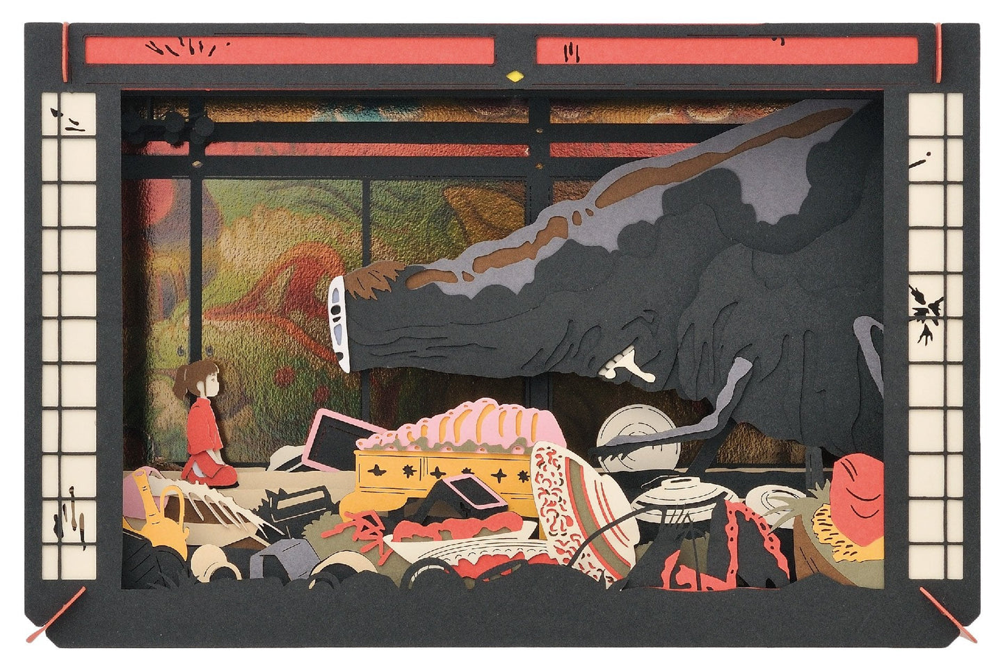 Ensky Paper Theater Spirited Away PT-L04 After Hibiki Feast – Deluxe Laser-Cut Paper Craft Kit