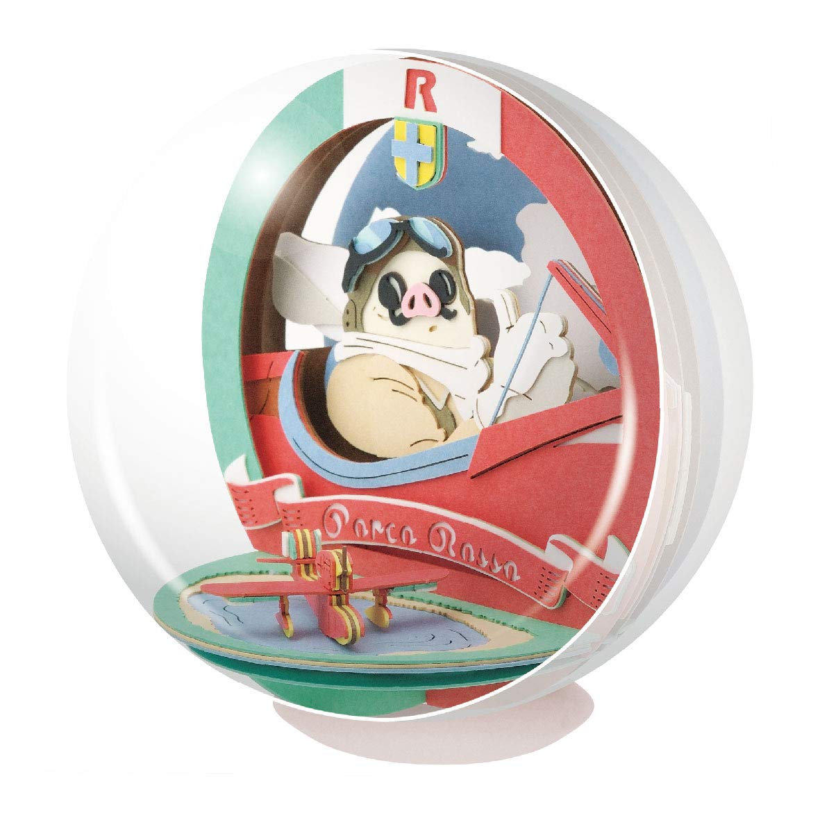 Ensky Porco Rosso Paper Theater Ball Craft – 3D Flying Boat Pilot