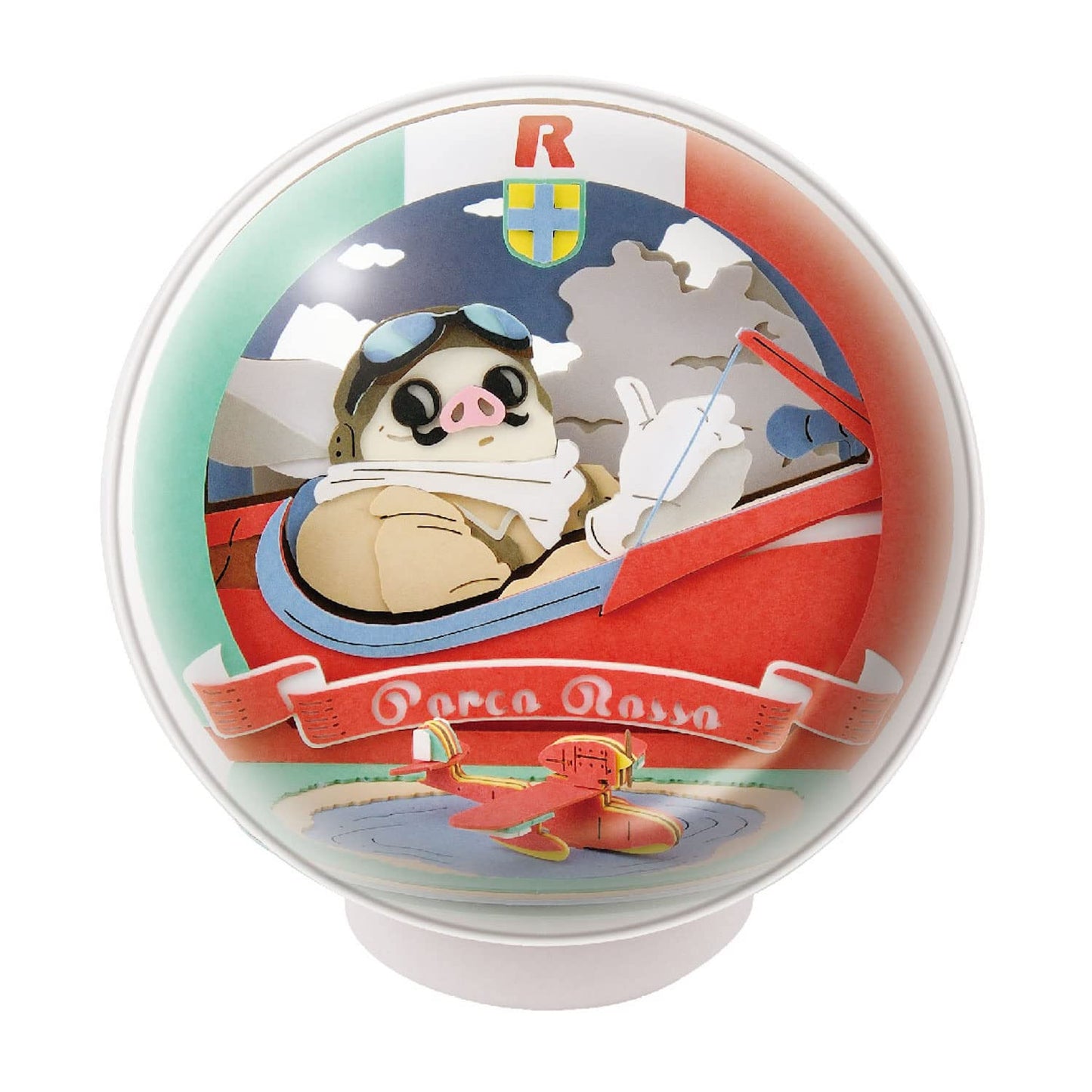 Ensky Porco Rosso Paper Theater Ball Craft – 3D Flying Boat Pilot