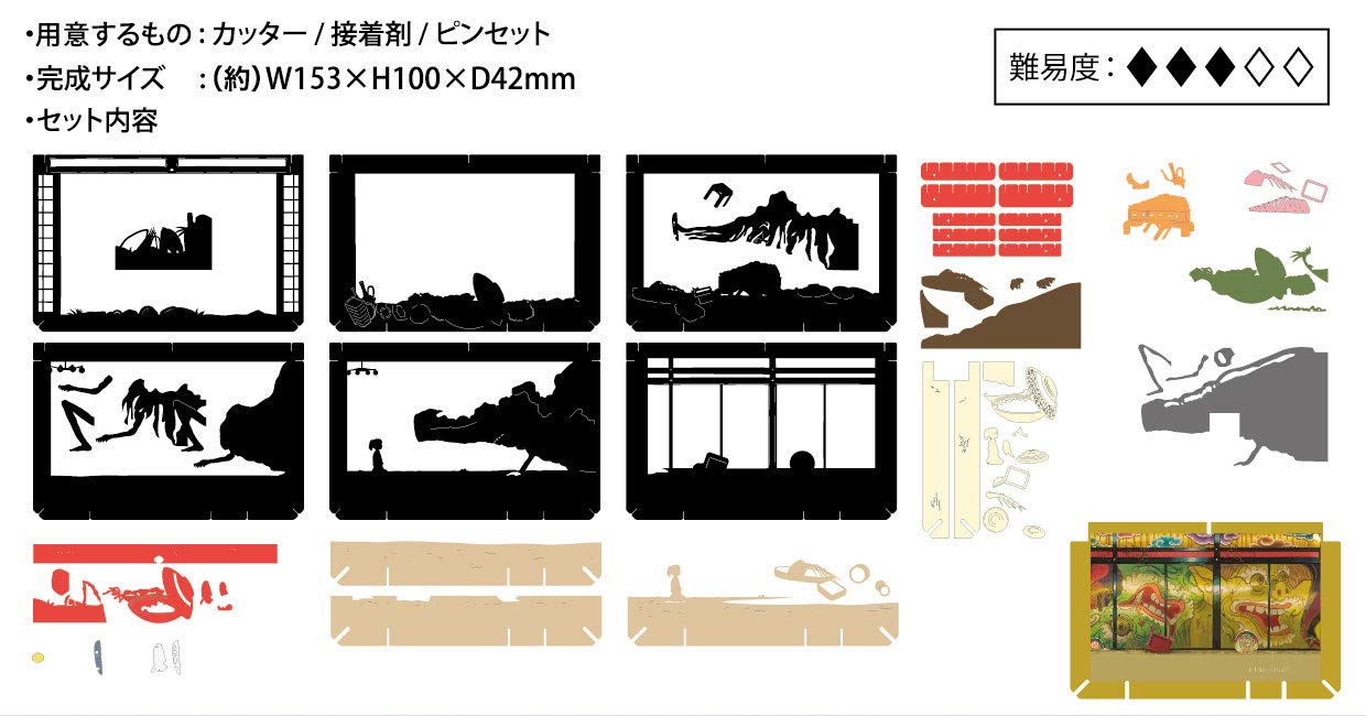 Ensky Paper Theater Spirited Away PT-L04 After Hibiki Feast – Deluxe Laser-Cut Paper Craft Kit
