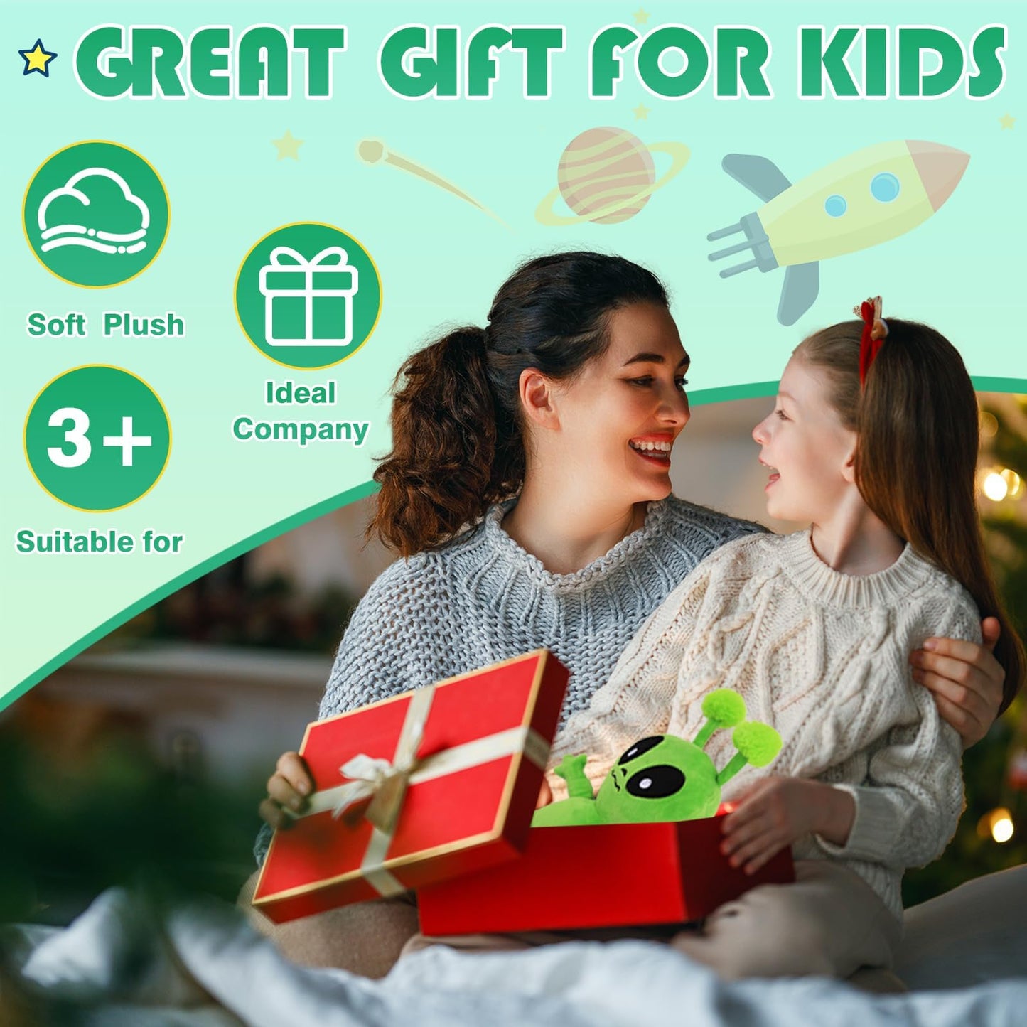 Entallor 12-Inch Alien Plush Toy – Soft Green Plush Doll for Play, Travel & Decor