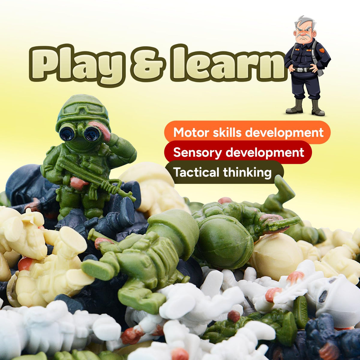 Entervending Army Men Action Figure Playset – 24 Pcs Military Toys for Boys