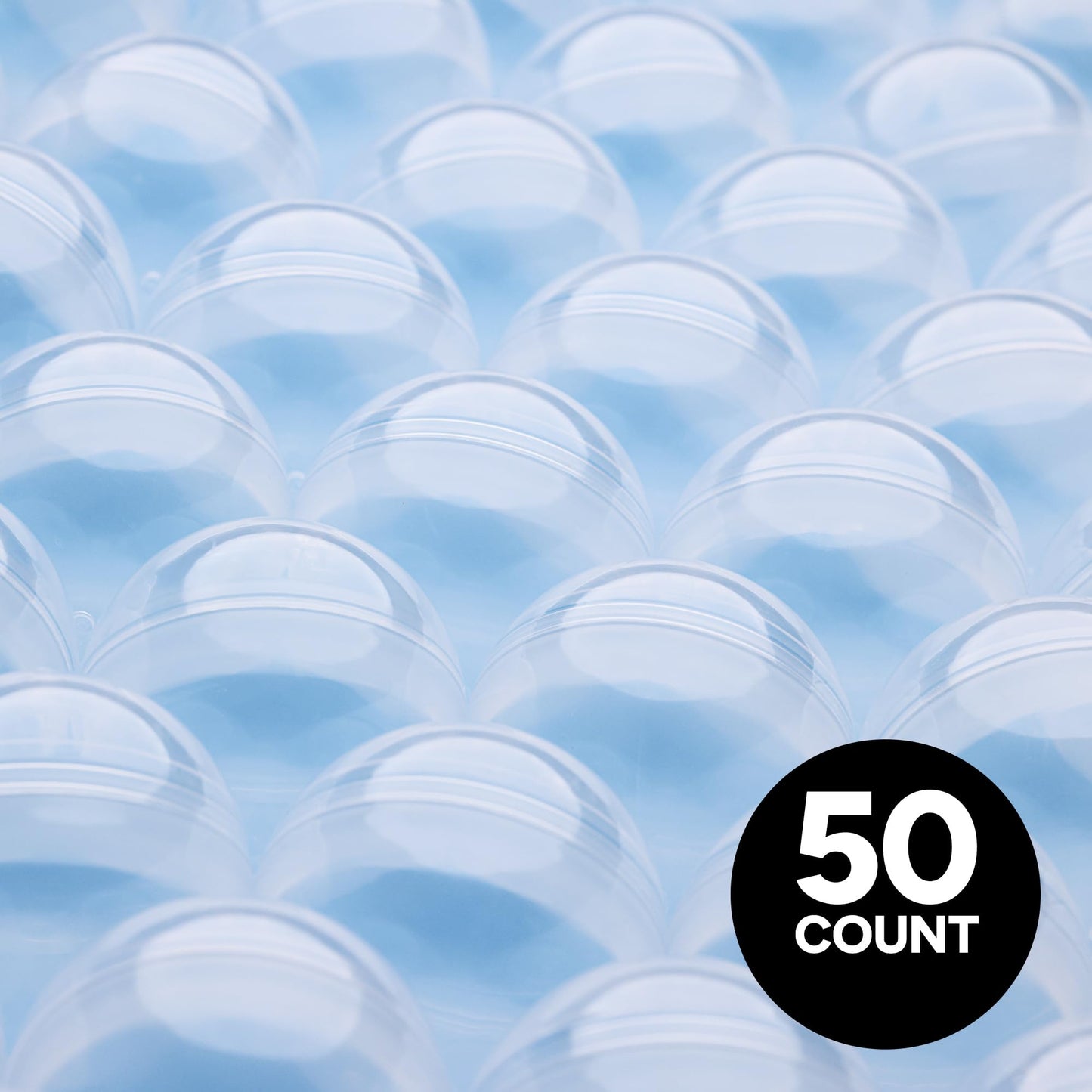 Entervending 2-Inch Capsule Vending Machine Pack – 50 Clear Round Capsules for Prizes, Crafts, Easter