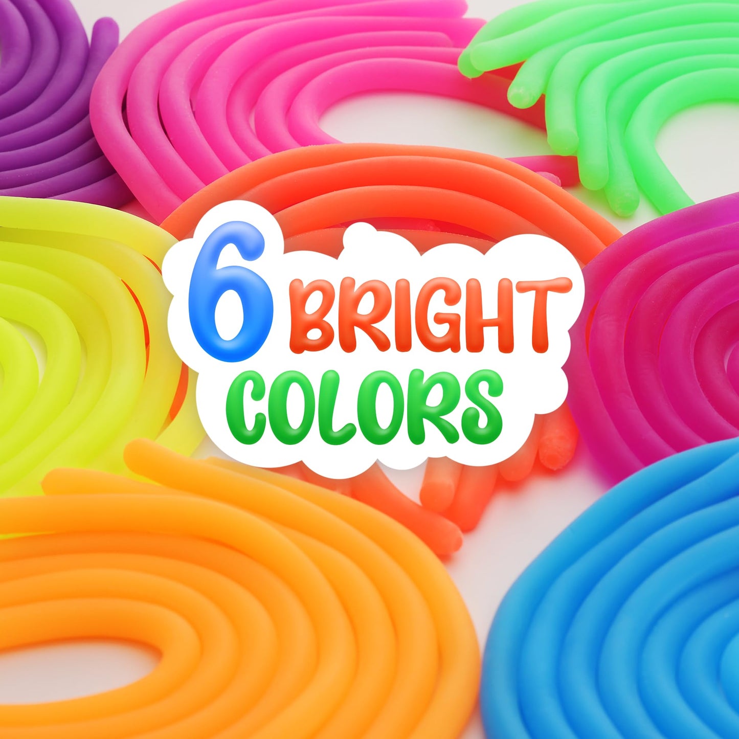 Entervending Bulk Toys - 100 Pcs Fluorescent Monkey Noodles Pack