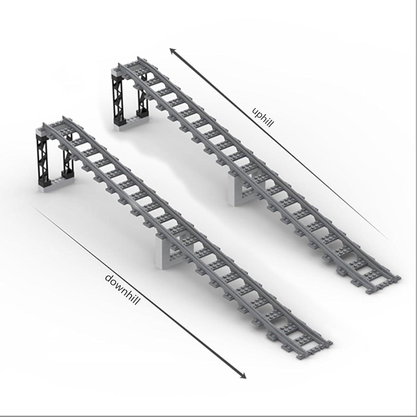Enttgo City Train Track Accessories – Up/Downhill Expansion, Compatible with All Major Brands