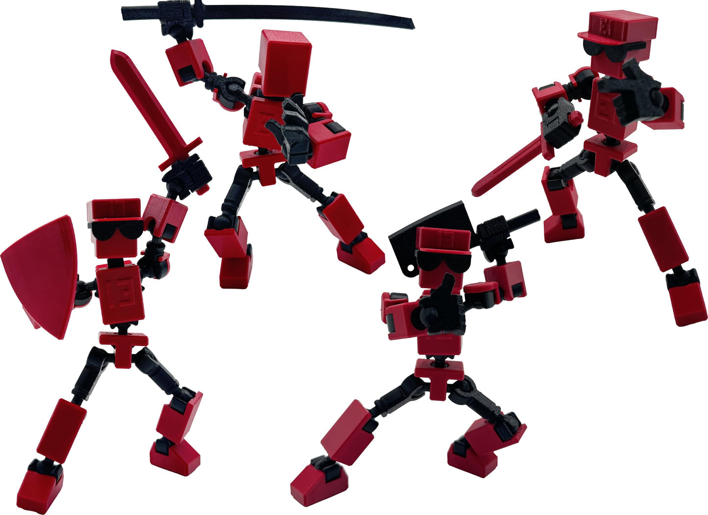 Enttgo MINI13 Red – Assembly-Completed 6.65-Inch 3D Printed Action Figure with Movable Joints