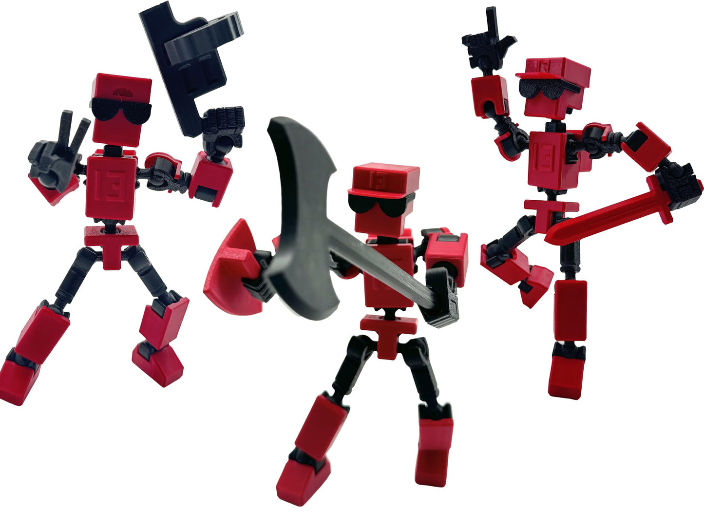 Enttgo MINI13 Red – Assembly-Completed 6.65-Inch 3D Printed Action Figure with Movable Joints