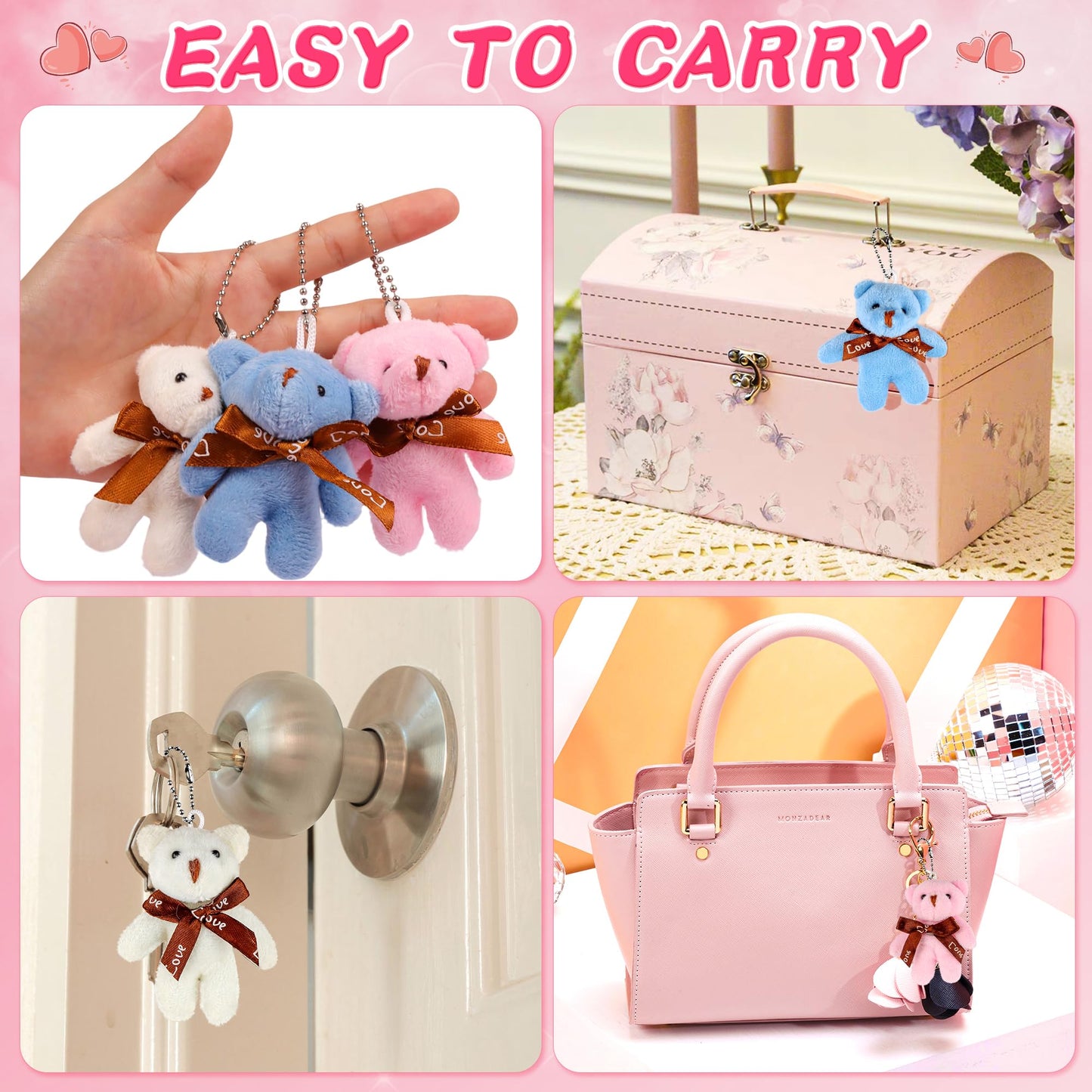 Envotek 28 Pack Valentines Day Cards with Mini Bear Plush Keychains – Kids Classroom Gifts & Party Favors