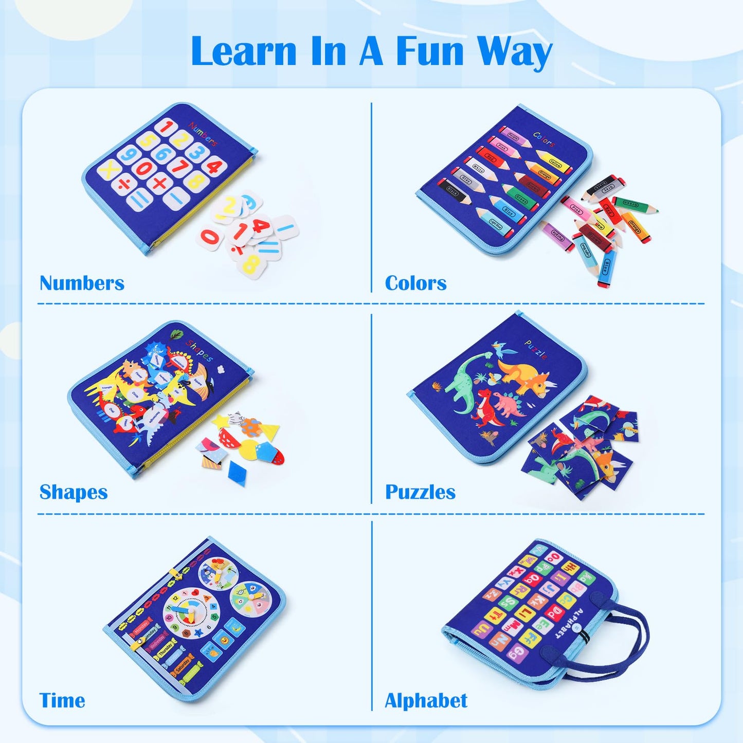 Envyvip Busy Board - Montessori Sensory Toy for Toddlers Aged 1-4 | Learning & Fine Motor Skills