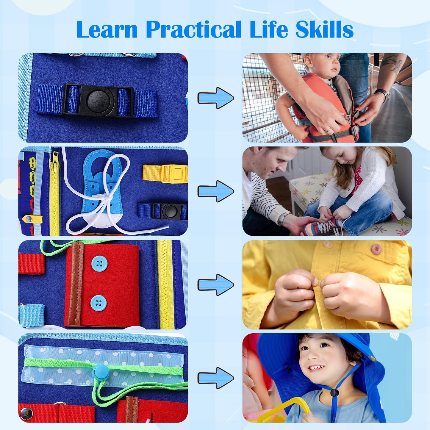 Envyvip Busy Board - Montessori Sensory Toy for Toddlers Aged 1-4 | Learning & Fine Motor Skills