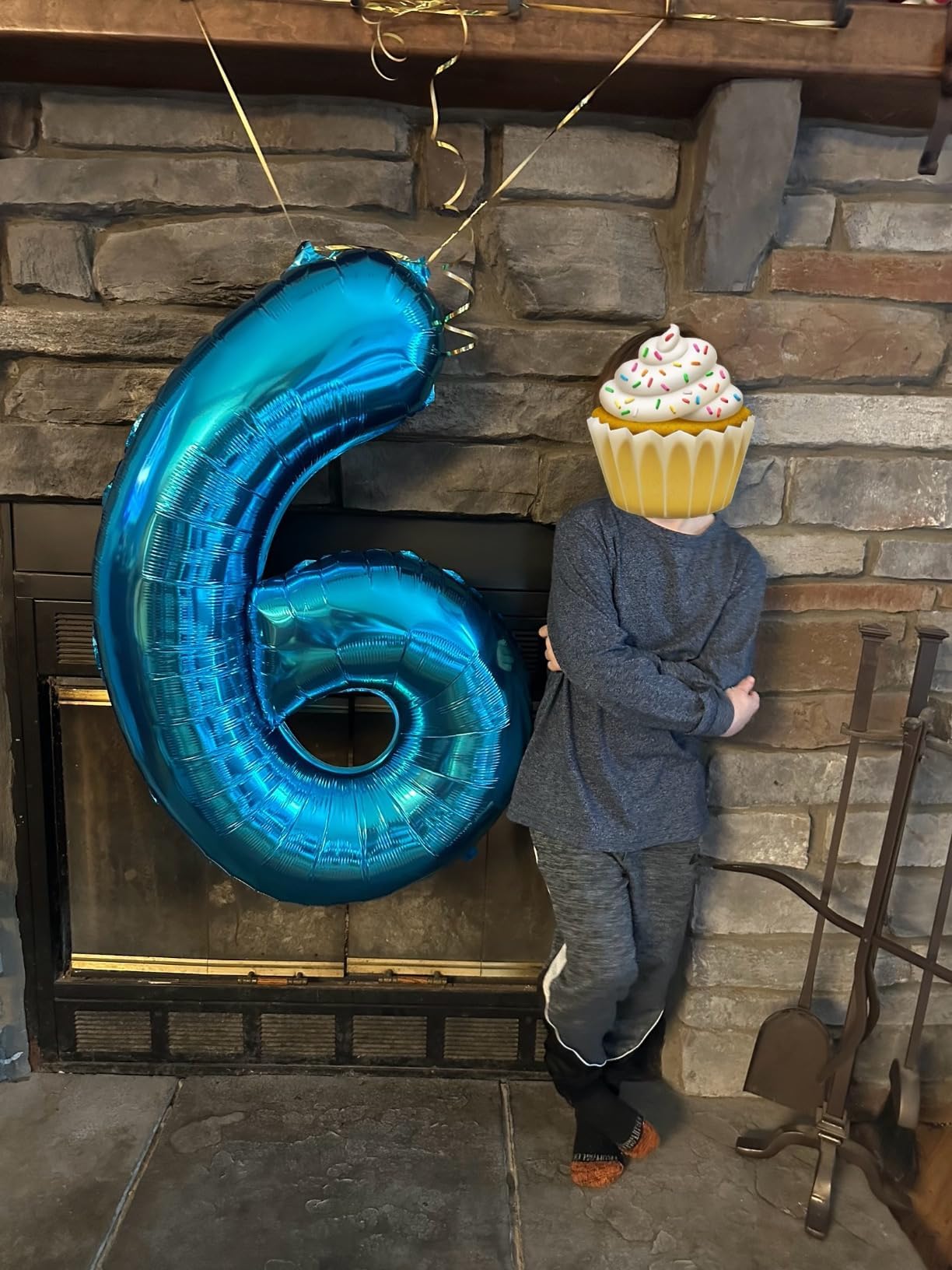 Enyeopd 40-Inch Dark Blue Number 6 Balloon – Birthday & 2026 Celebration Decor