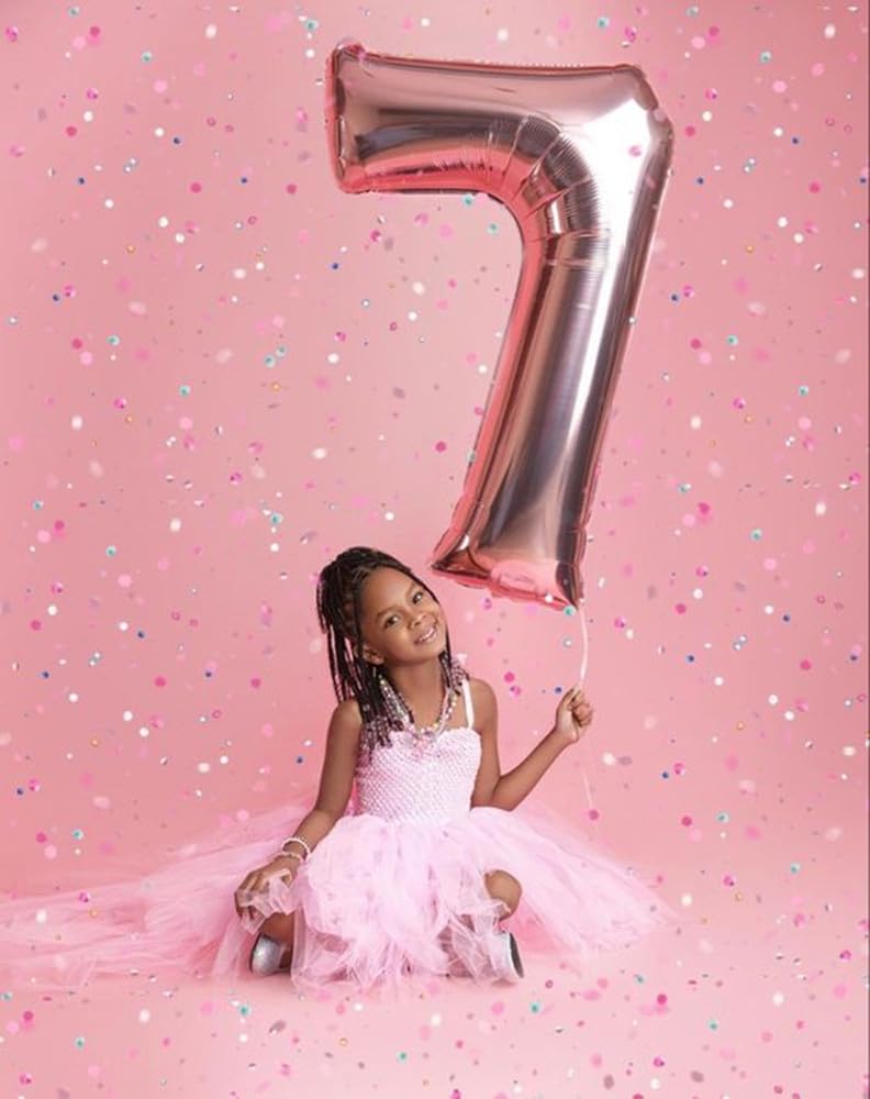 Enyeopd Rose Gold Happy 17 71 Birthday Number Balloons – 40-Inch Balloons for Celebrations