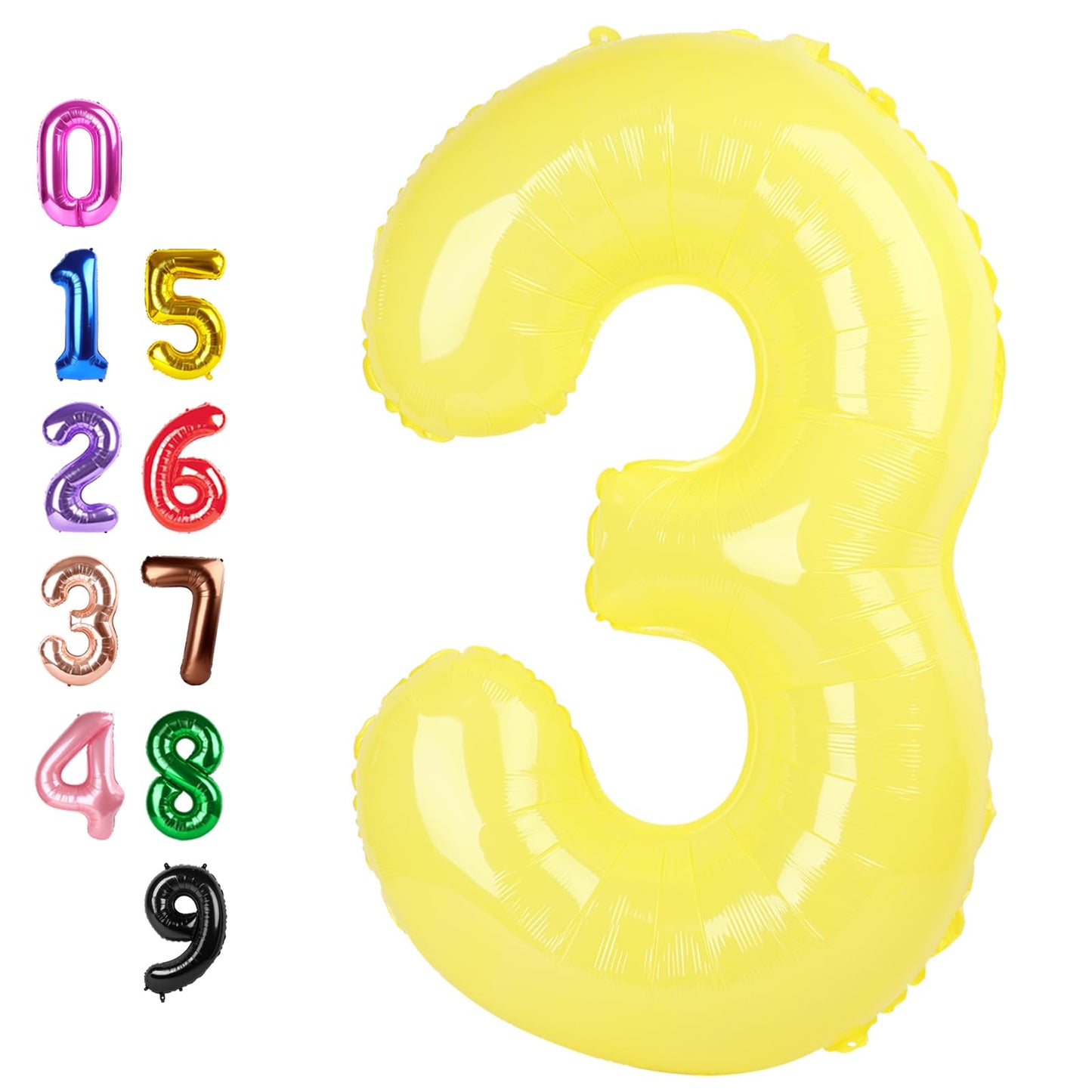 Enyeopd 40-Inch Yellow Number Balloon – Milestone Birthday Decor for 3, 13, 23, 30 | Party Decor