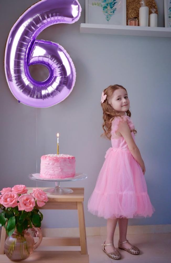 Enyeopd Number 60 Balloon - 40 Inch Purple Birthday Decor for 60th Celebrations