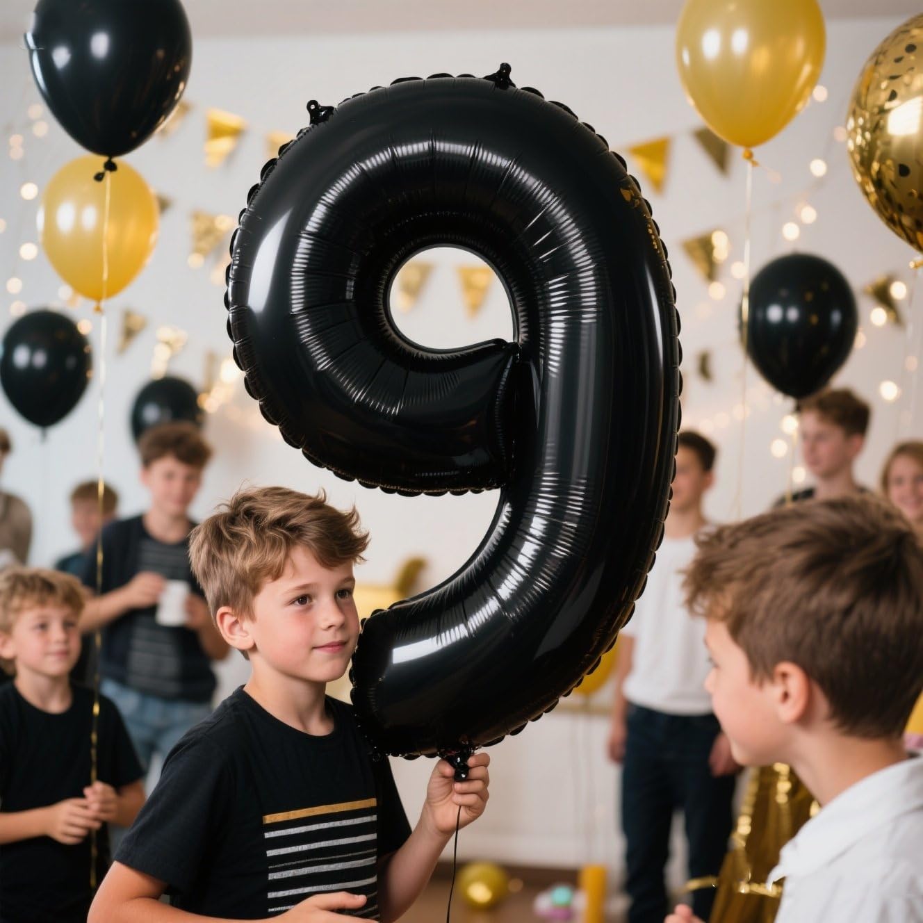 Enyeopd 9th Birthday Balloons – 40 Inch Black Number 9 for Any Age