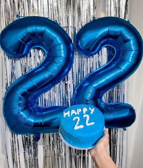 Enyeopd 40-Inch Dark Blue Number Balloons – 2-Pack for Birthdays & Events