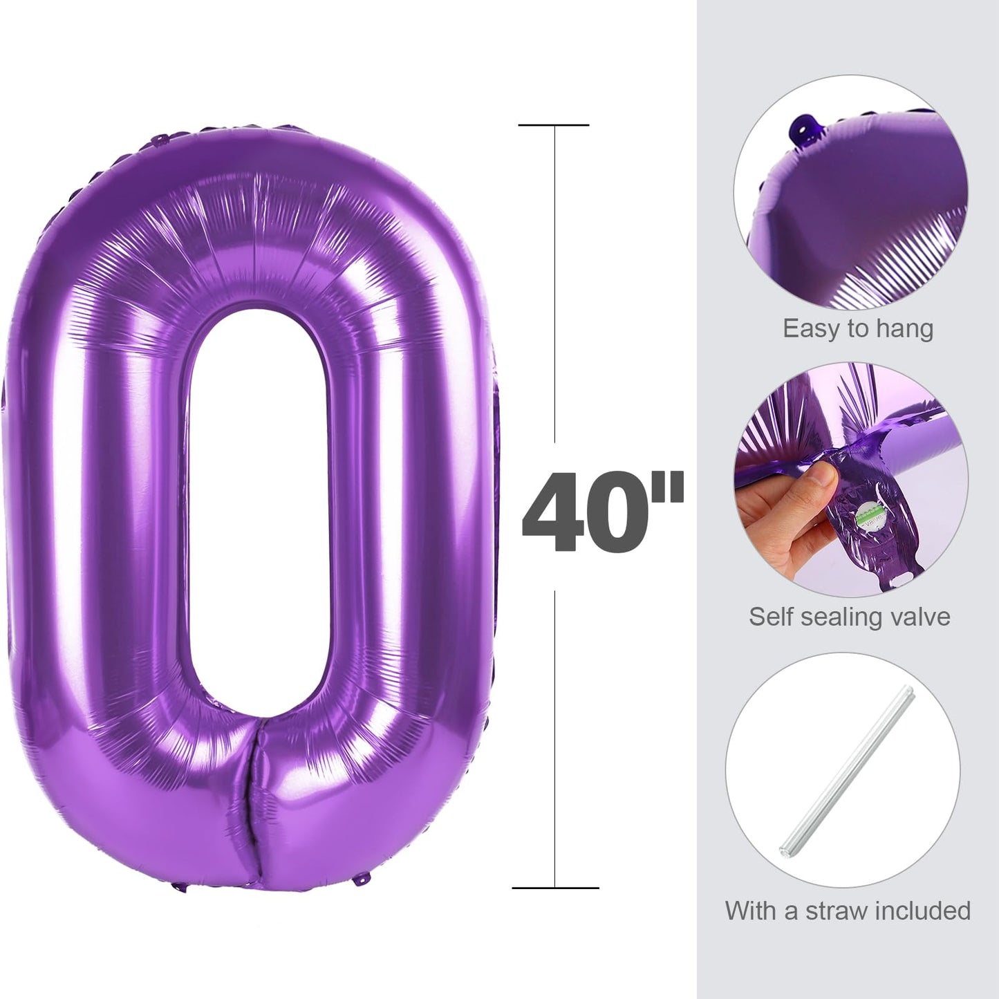 Enyeopd 40in Number 18 Balloon – Purple Milestone Birthday & Event Decor
