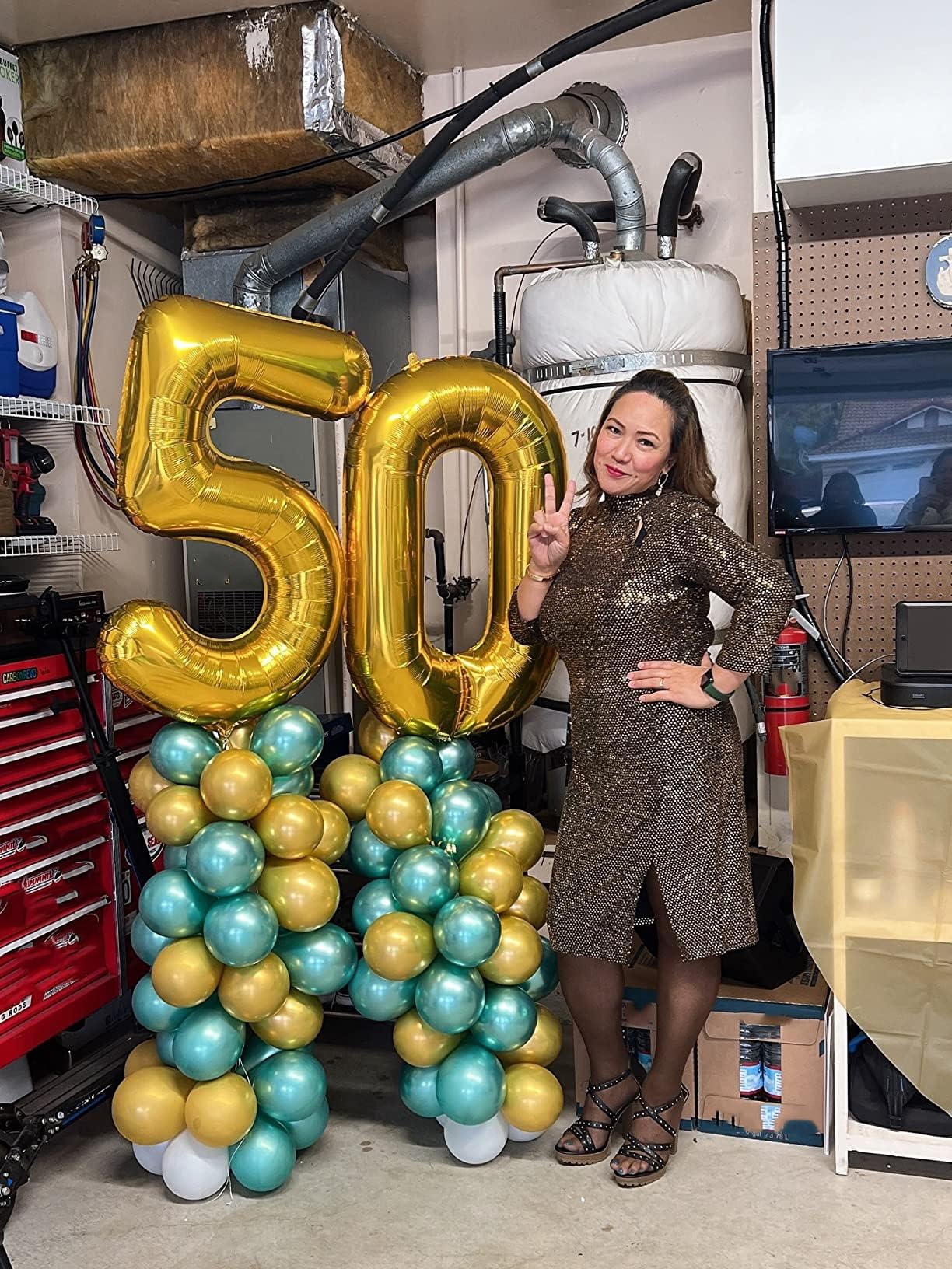Enyeopd Gold Number 10 Balloon – 40-Inch Party Numbers for 10th Birthdays & Big Celebrations