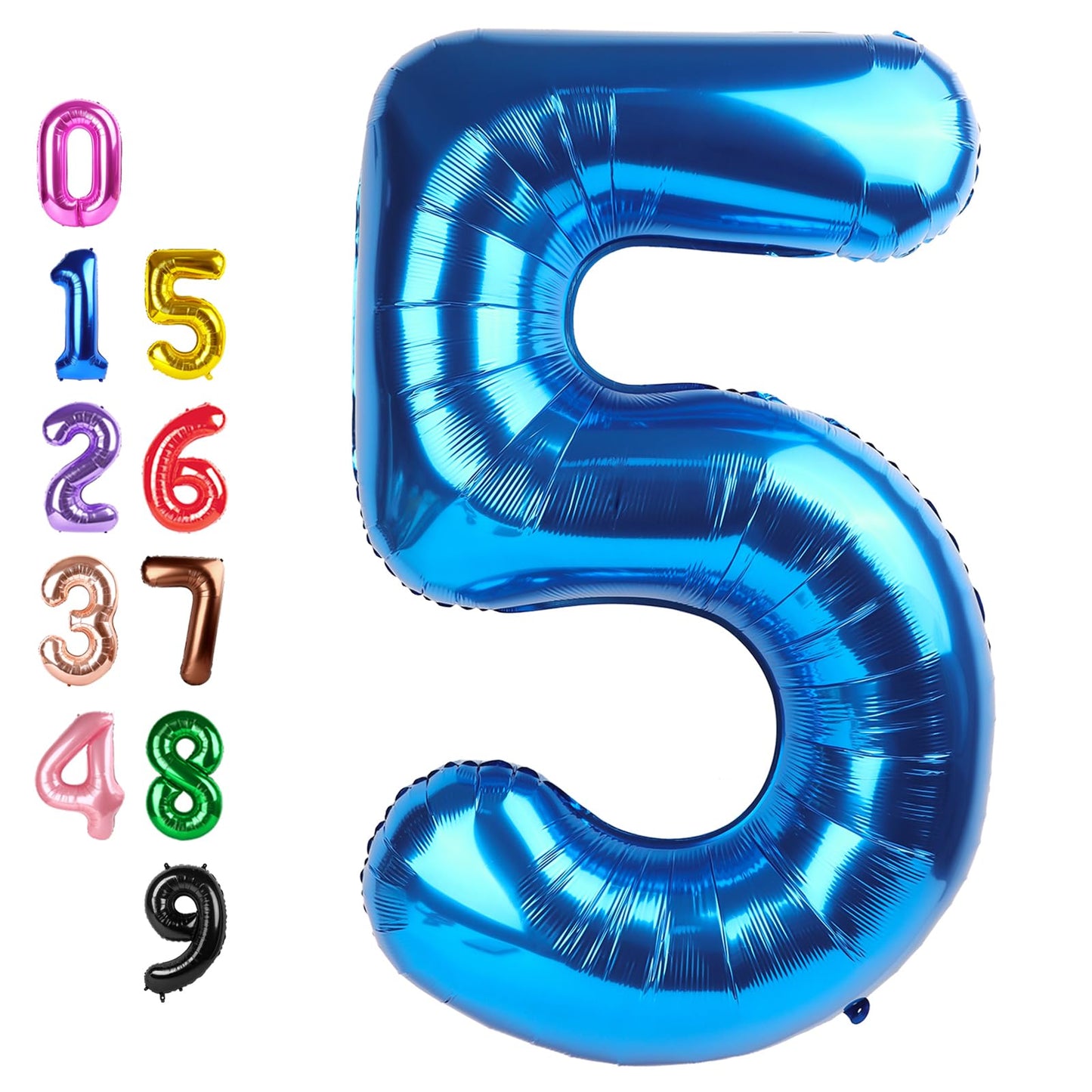 Enyeopd Balloons Number 5 – 40-Inch Dark Blue Number Balloon for Birthdays, Weddings & Milestones