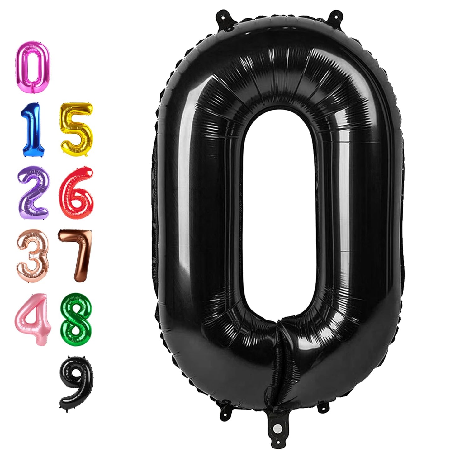 Enyeopd 40-Inch Black Balloon Number 0 — Large Milestone Decor for Birthdays, Graduations, Weddings