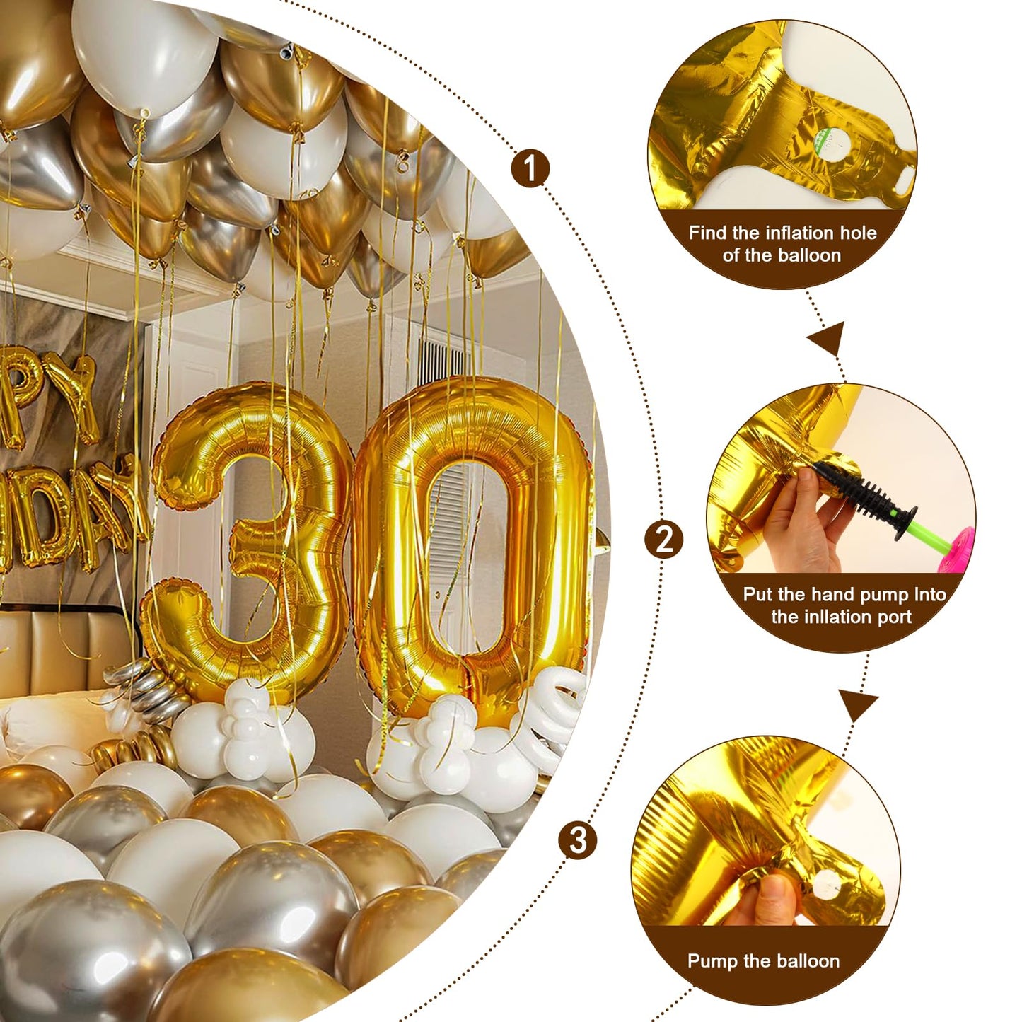Enyeopd 40-Inch Gold Number Balloon for 8th, 18th, 28th Birthday and Celebration Decor