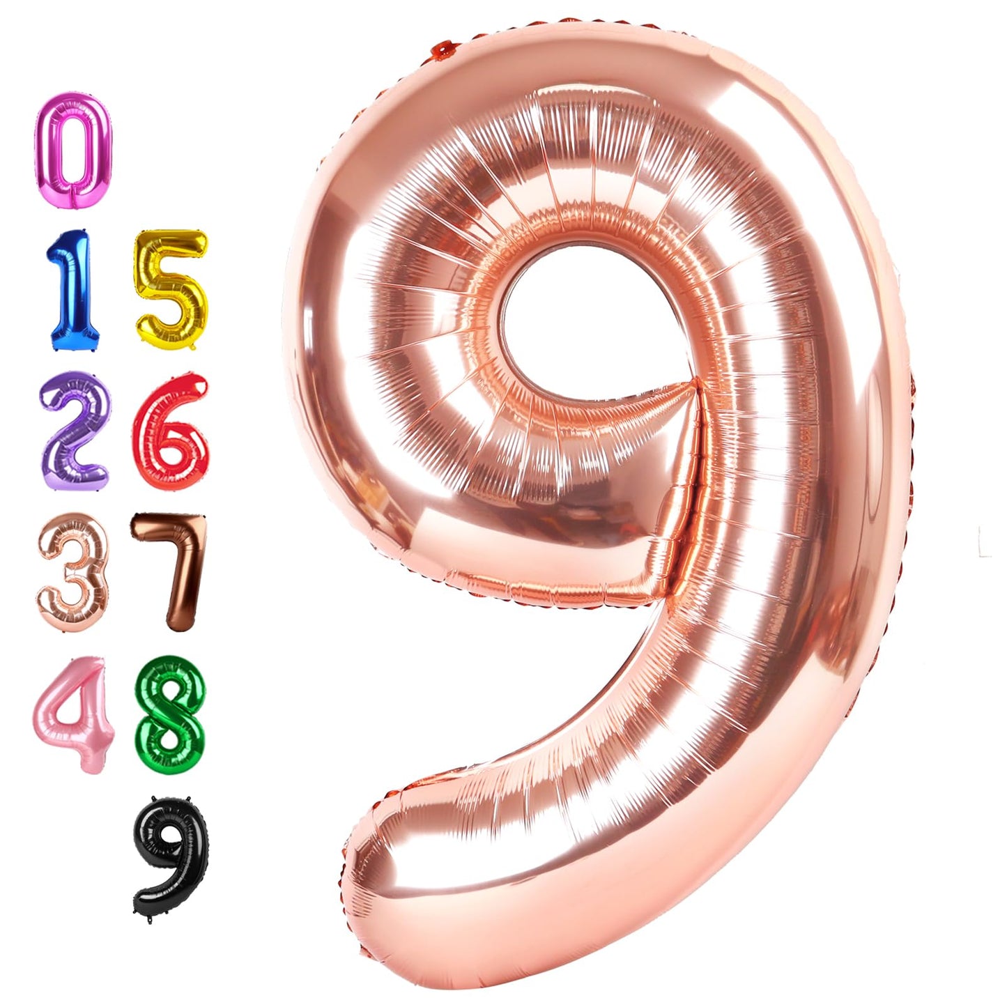 Enyeopd Birthday Nine Balloon – 40 Inch Rose Gold Number 9 for Parties, Engagements & Bridal Showers