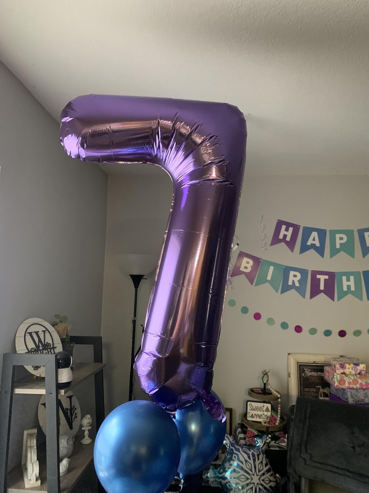 Enyeopd Purple 4-Number Balloon – 40-Inch Birthday & Milestone Party Decor
