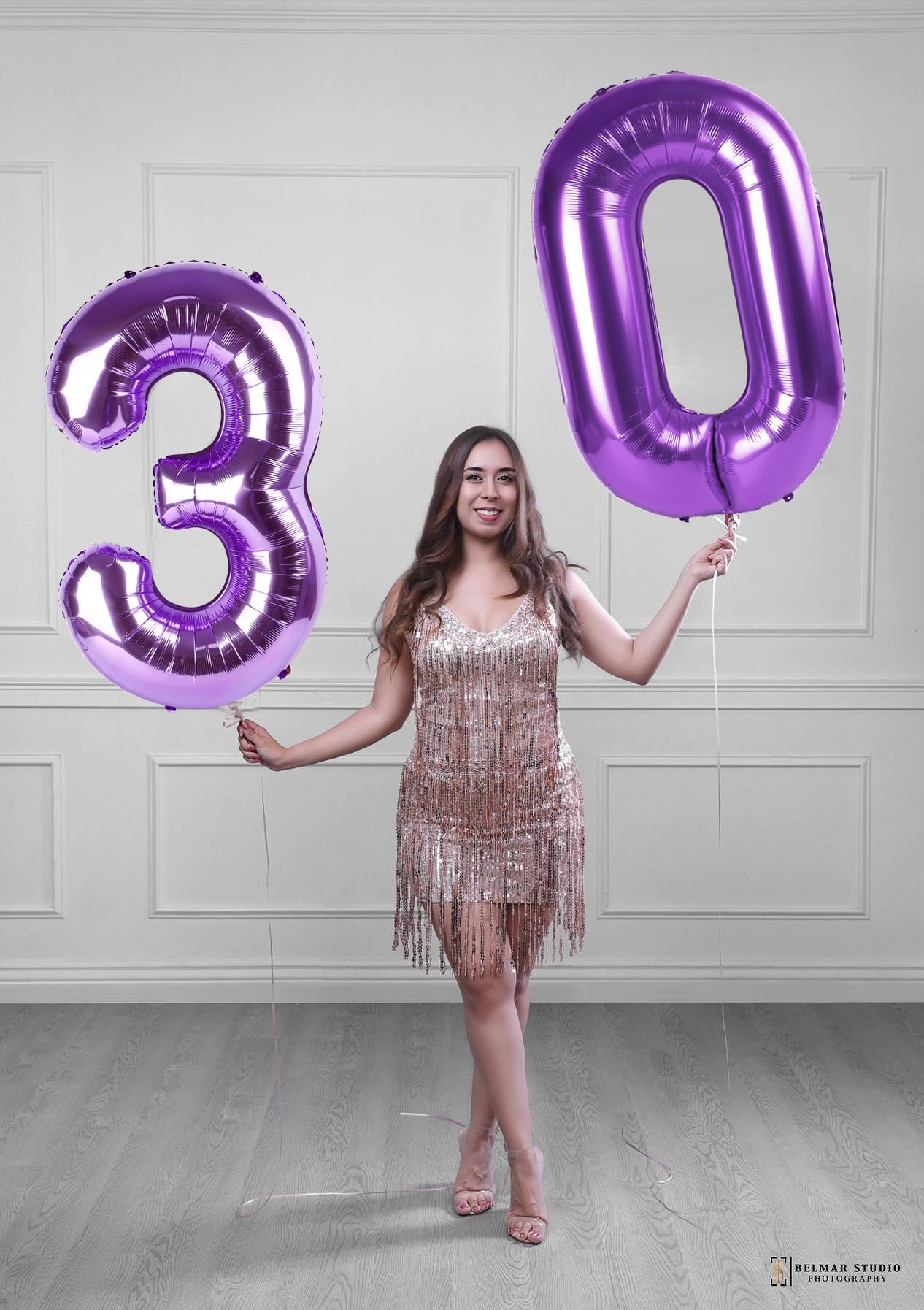 Enyeopd 40-Inch Number Balloon 50 Purple - Large 50th Birthday & Anniversary Decor