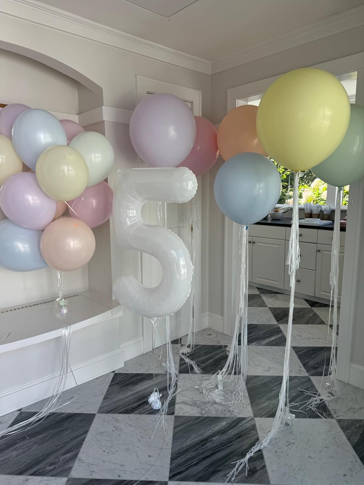 Enyeopd White Birthday Number Balloon 40-Inch – 2 for Celebrations (Baby Shower, Graduation, Wedding)