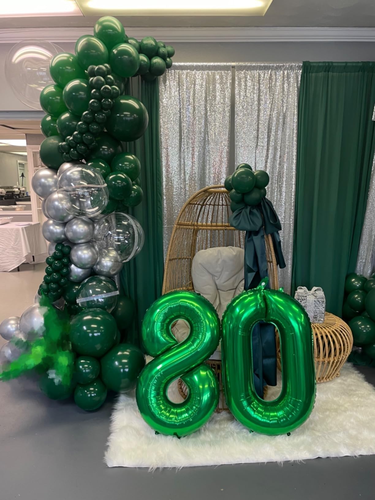 Enyeopd Giant 60 Balloon - 40 Inch Dark Green Birthday Decor