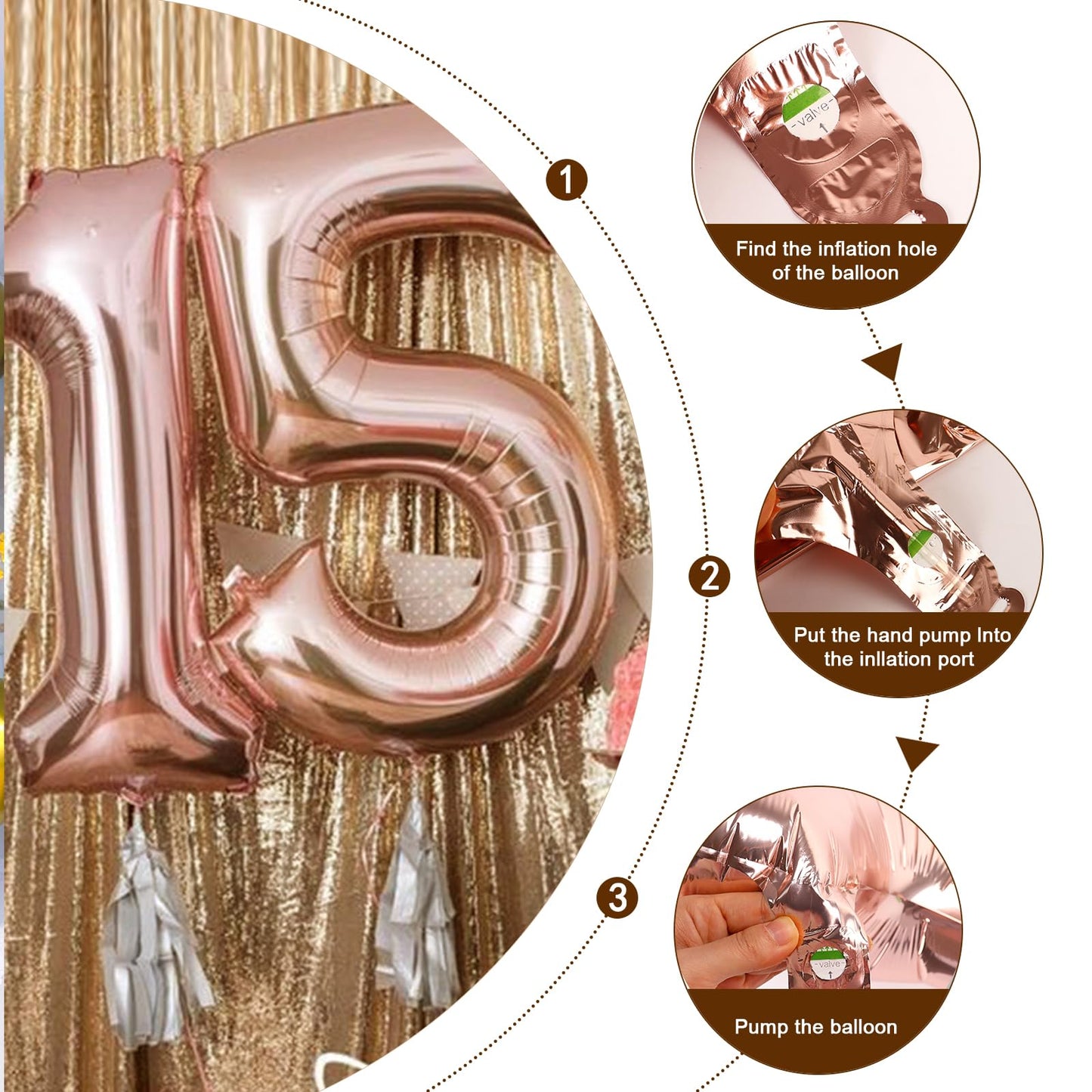 Enyeopd Birthday Nine Balloon – 40 Inch Rose Gold Number 9 for Parties, Engagements & Bridal Showers