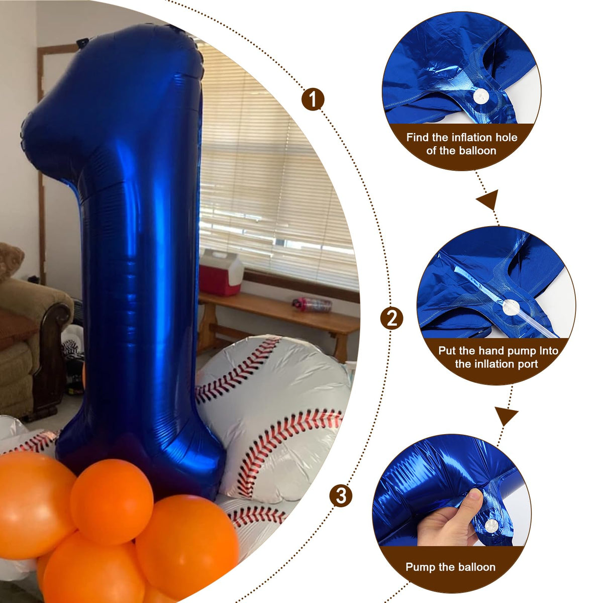 Enyeopd Navy Blue Number 4 Balloon – 40 Inch Big Balloon for 4th Birthday and Milestone Decor