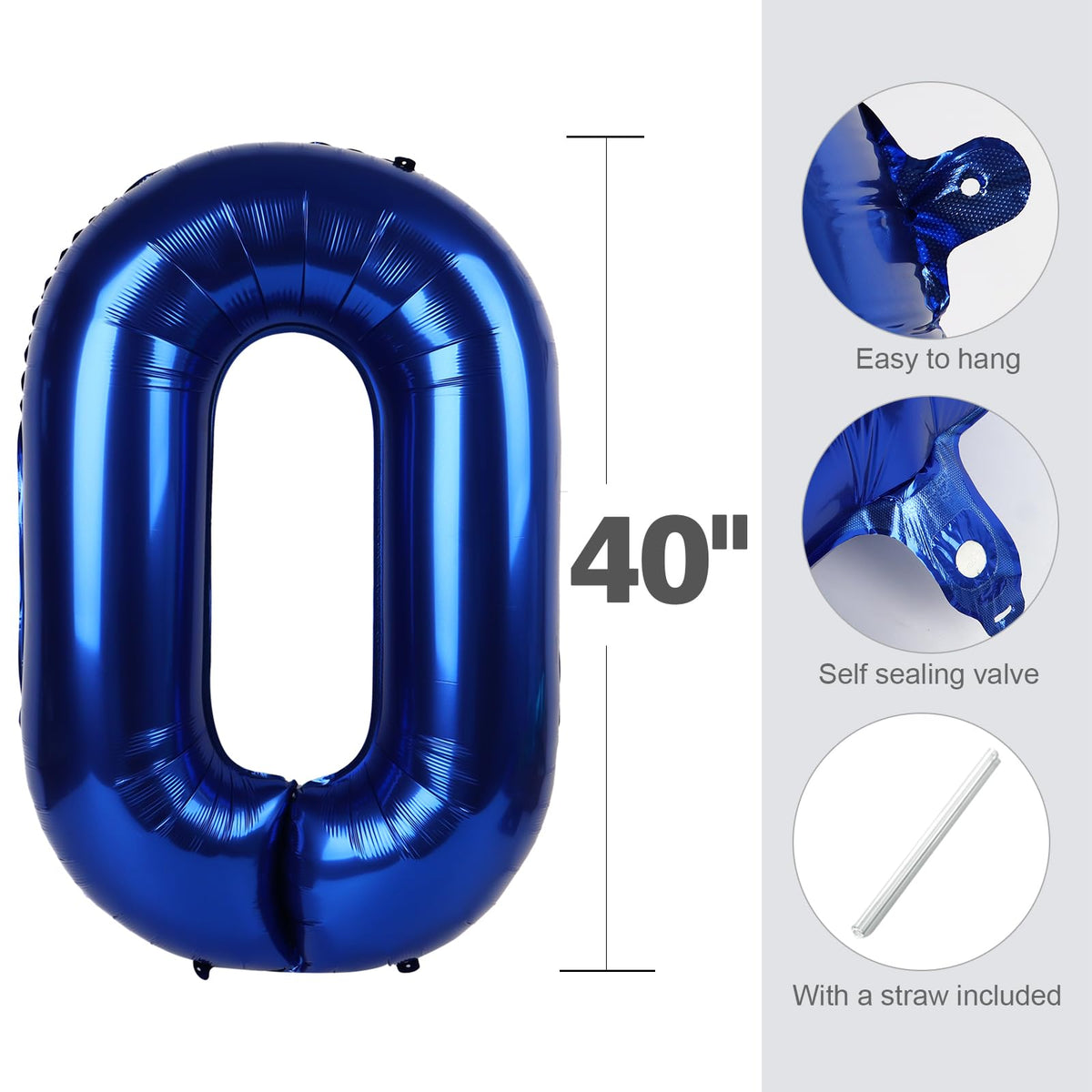 Enyeopd Navy Blue Number 4 Balloon – 40 Inch Big Balloon for 4th Birthday and Milestone Decor