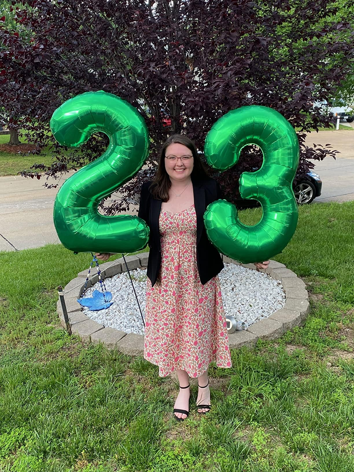 Enyeopd Number 25 Balloon Set – 40-Inch Dark Green, 2-Pack for Milestones