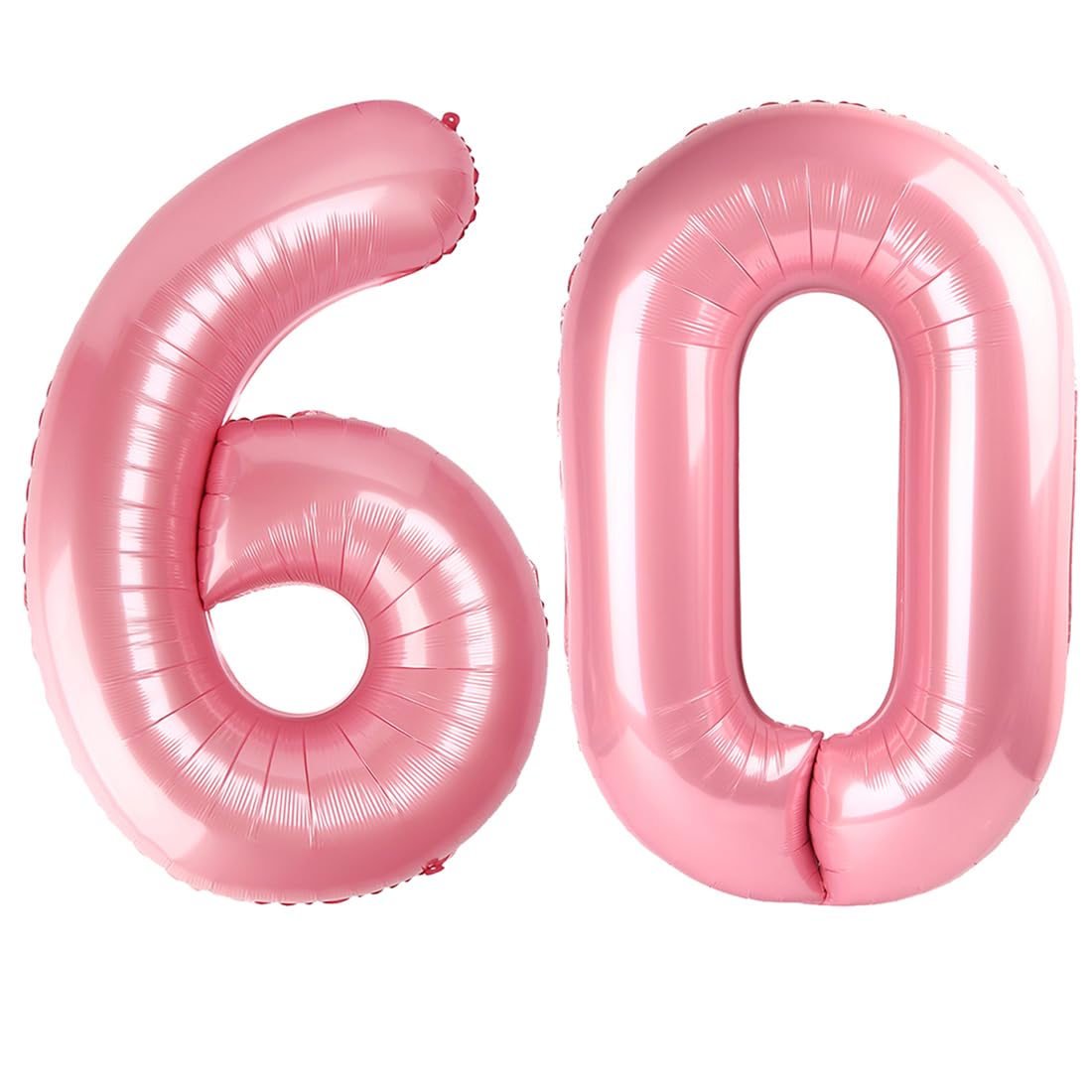 Enyeopd Number 60 Balloon 40in – Pearl Pink Party Decor, Two-Color Pack