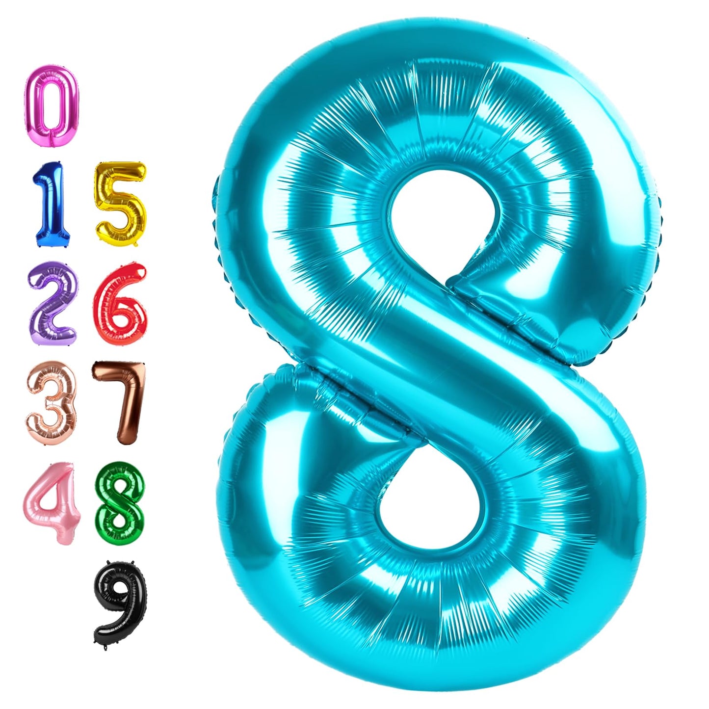 Enyeopd 40-Inch Number Balloon - Light Blue Birthday & Event Decor For All Ages