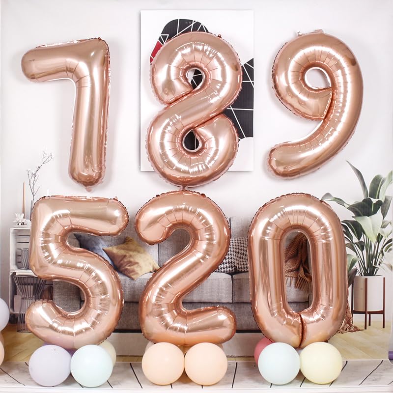 Enyeopd Birthday Nine Balloon – 40 Inch Rose Gold Number 9 for Parties, Engagements & Bridal Showers