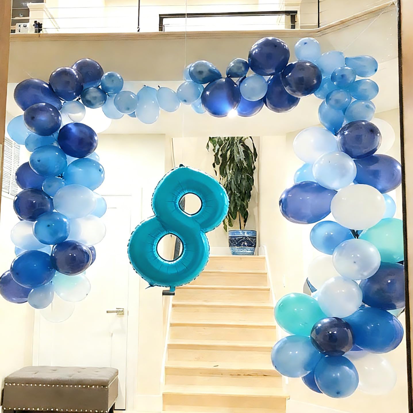 Enyeopd 40-Inch Number Balloon - Light Blue Birthday & Event Decor For All Ages