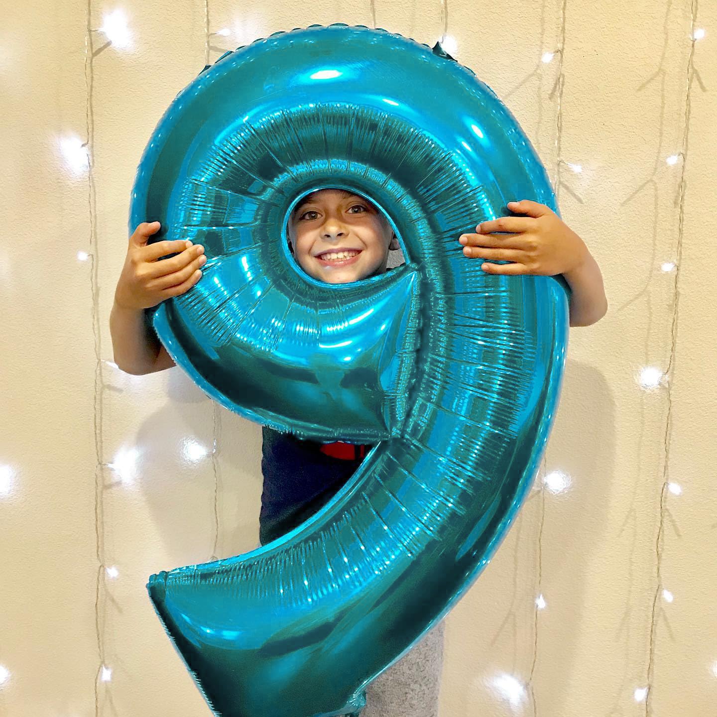 Enyeopd 40-Inch Number Balloon - Light Blue Birthday & Event Decor For All Ages