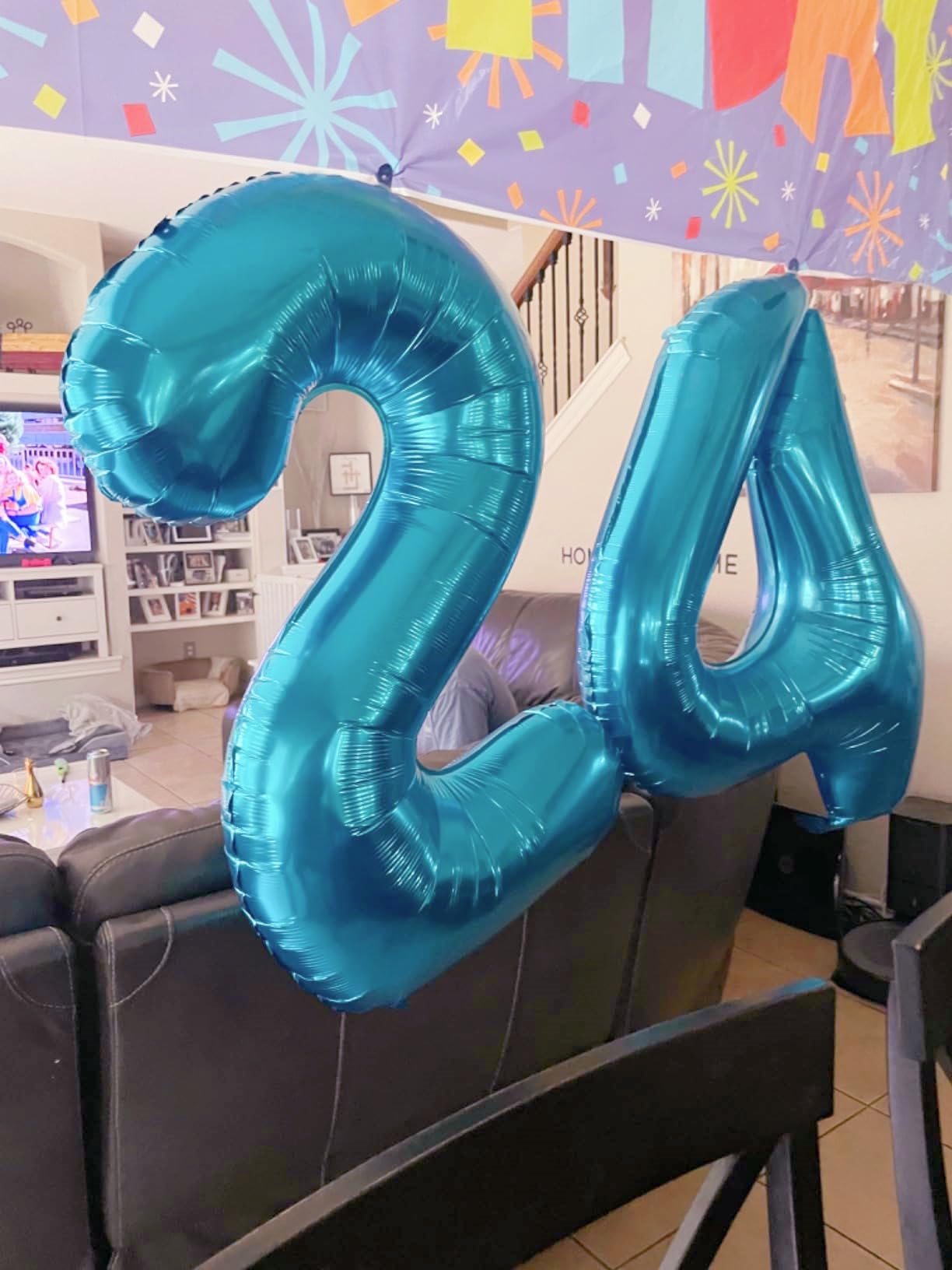 Enyeopd 40-Inch Number Balloon - Light Blue Birthday & Event Decor For All Ages